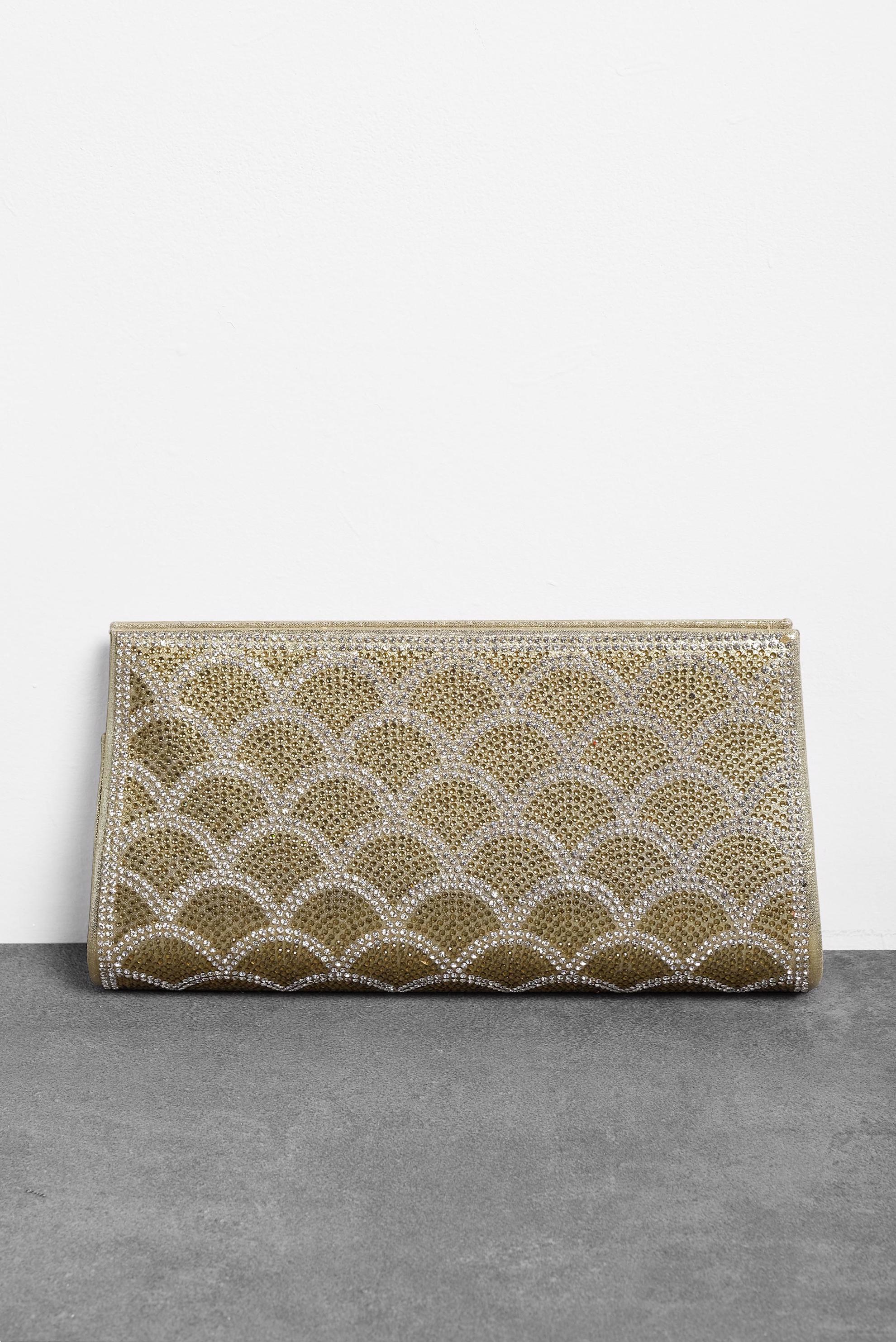 Hijab clothing GOLD RHINESTONE CLUTCH BAG 457 