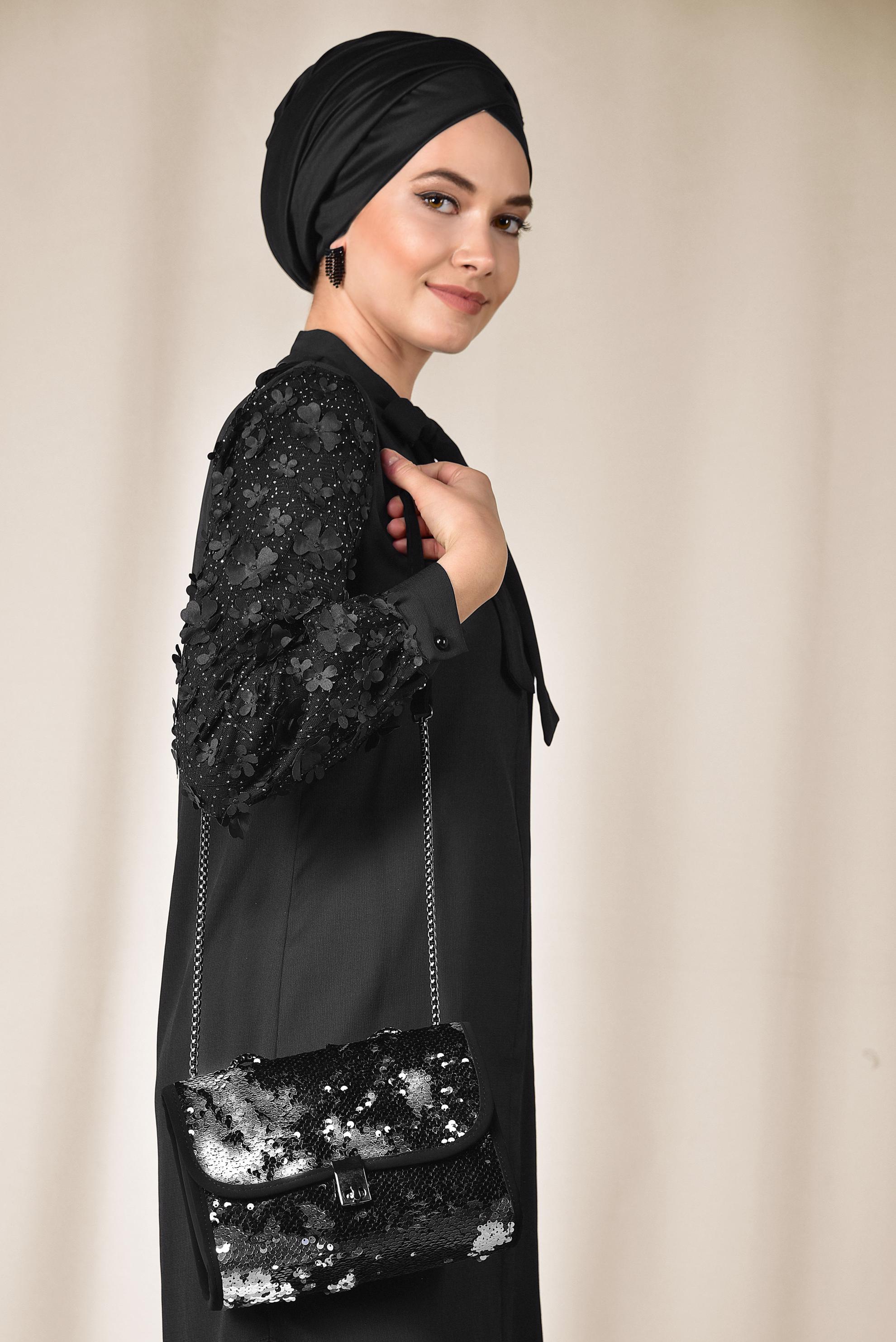 Tesettür giyim GÜMÜŞ 7056 ALVİNA ÇANTA