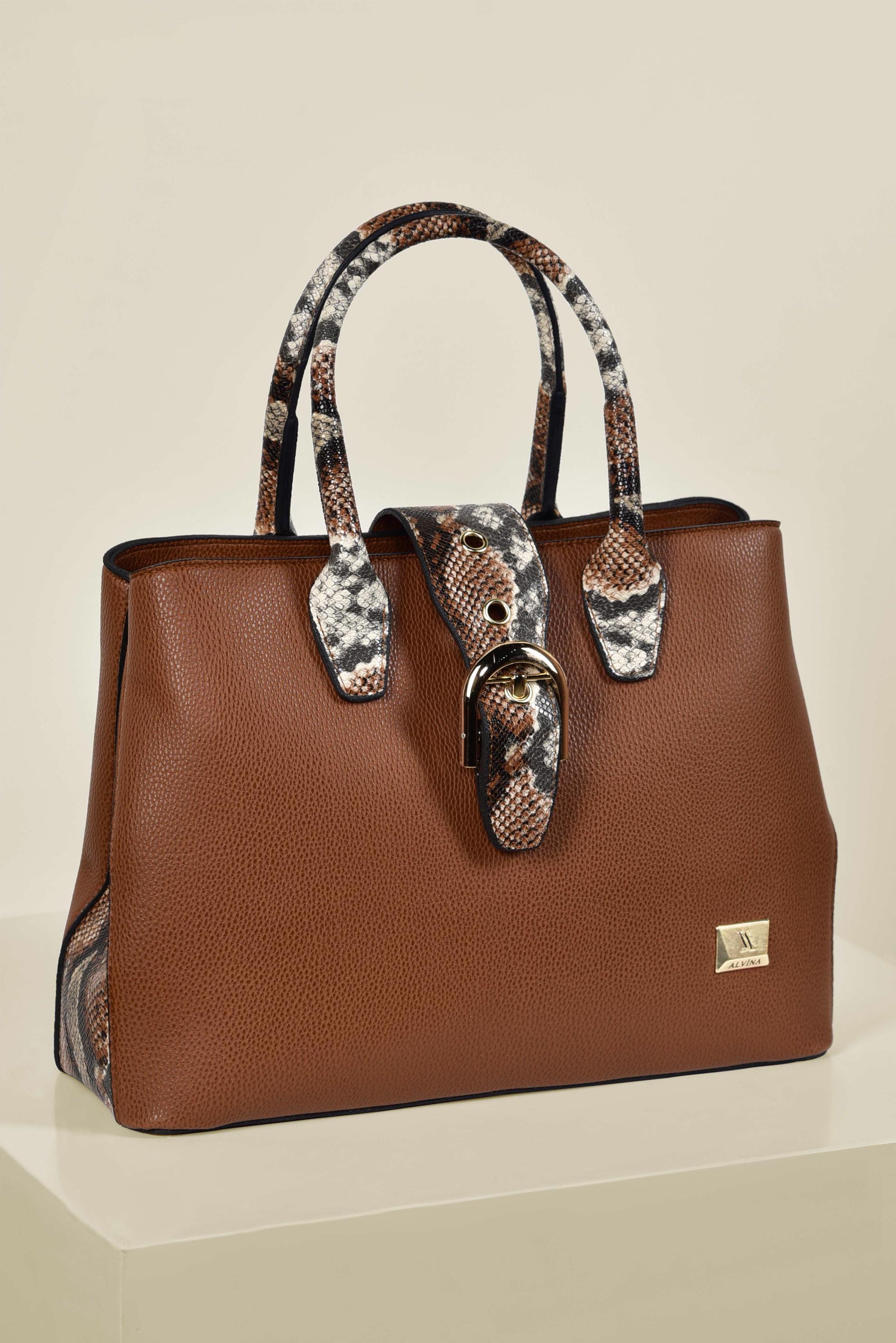 Tesettür giyim TABA KEMER DETAYLI ÇANTA 7072 