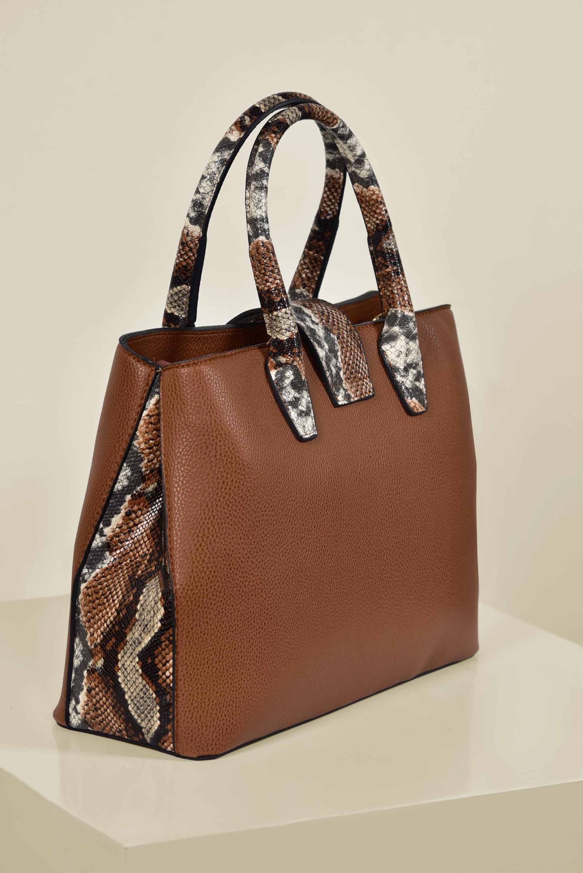 Tesettür giyim TABA KEMER DETAYLI ÇANTA 7072 