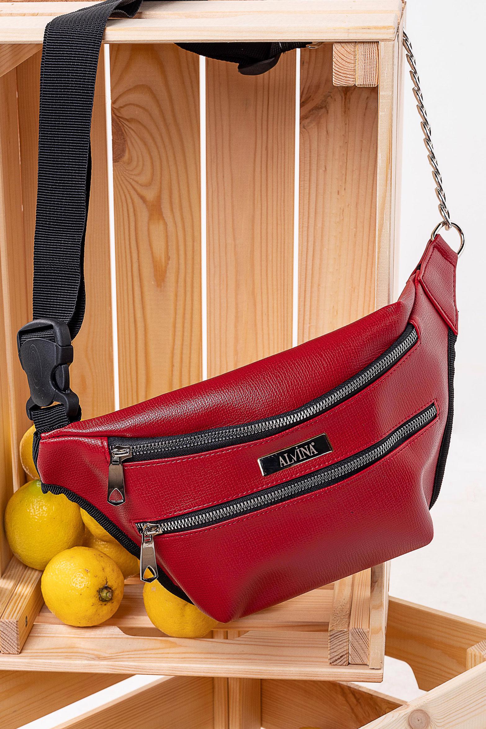 Tesettür giyim BORDO 9005 ALVİNA BEL ÇANTA