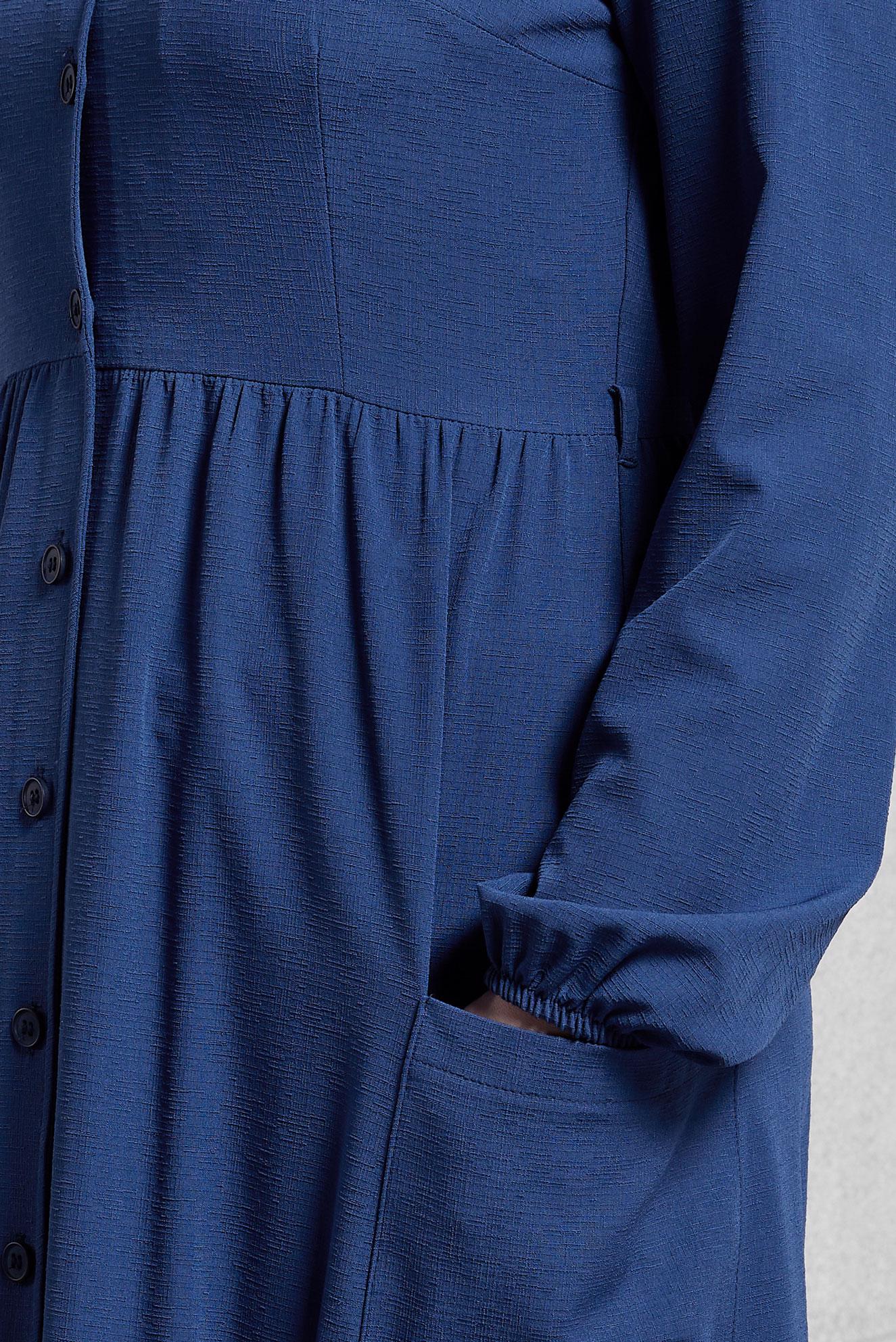 Tesettür giyim LACİVERT DÜĞMELİ ELBİSE 4088