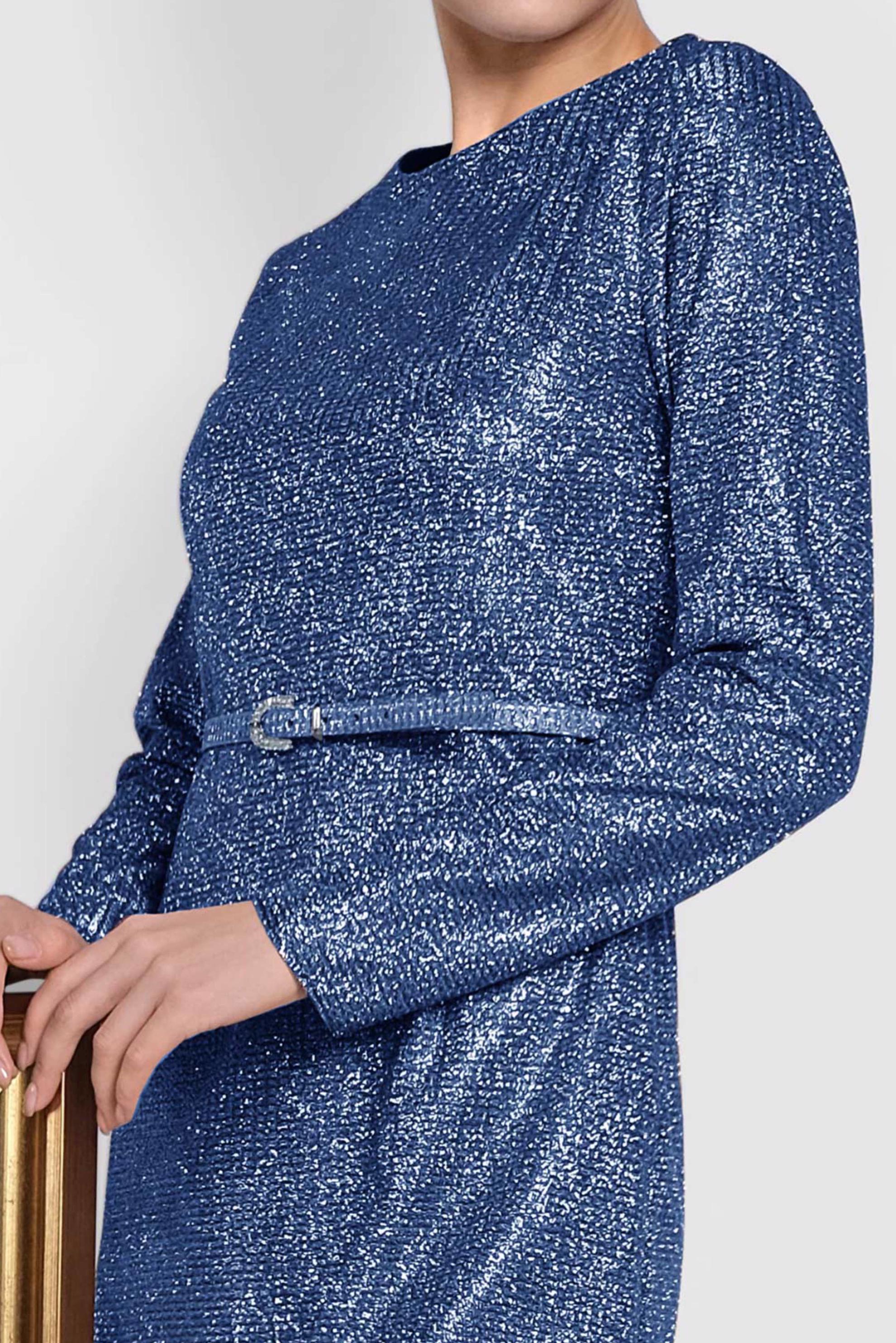 Tesettür giyim LACİVERT SİMLİ KEMERLİ ELBİSE 4101