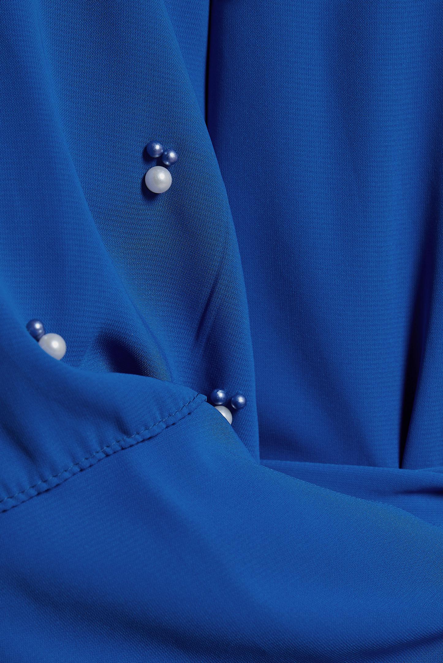 Tesettür giyim LACİVERT GENİŞ KOLLU BONCUKLU SALAŞ ELBİSE 4310