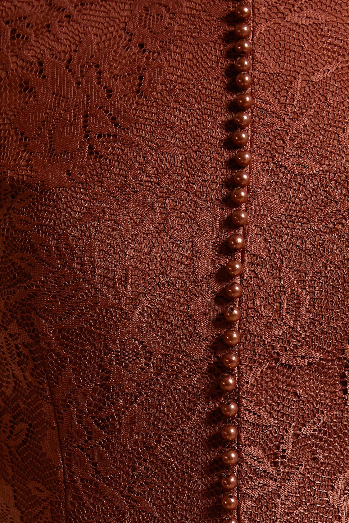 Tesettür giyim BORDO ETEK UCU VOLANLI DANTELLİ ELBİSE 4356