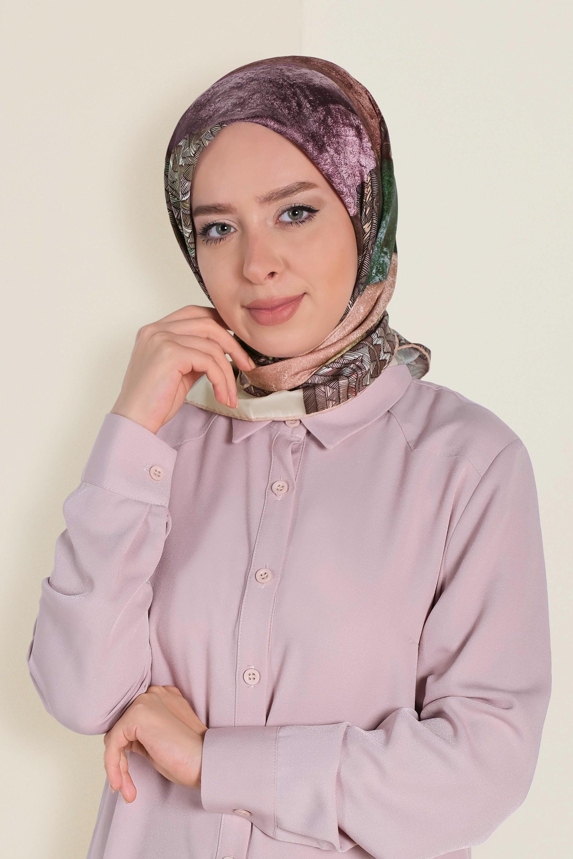 Tesettür giyim BEYAZ 9961-1 ALVİNA DİJİTAL EŞARP