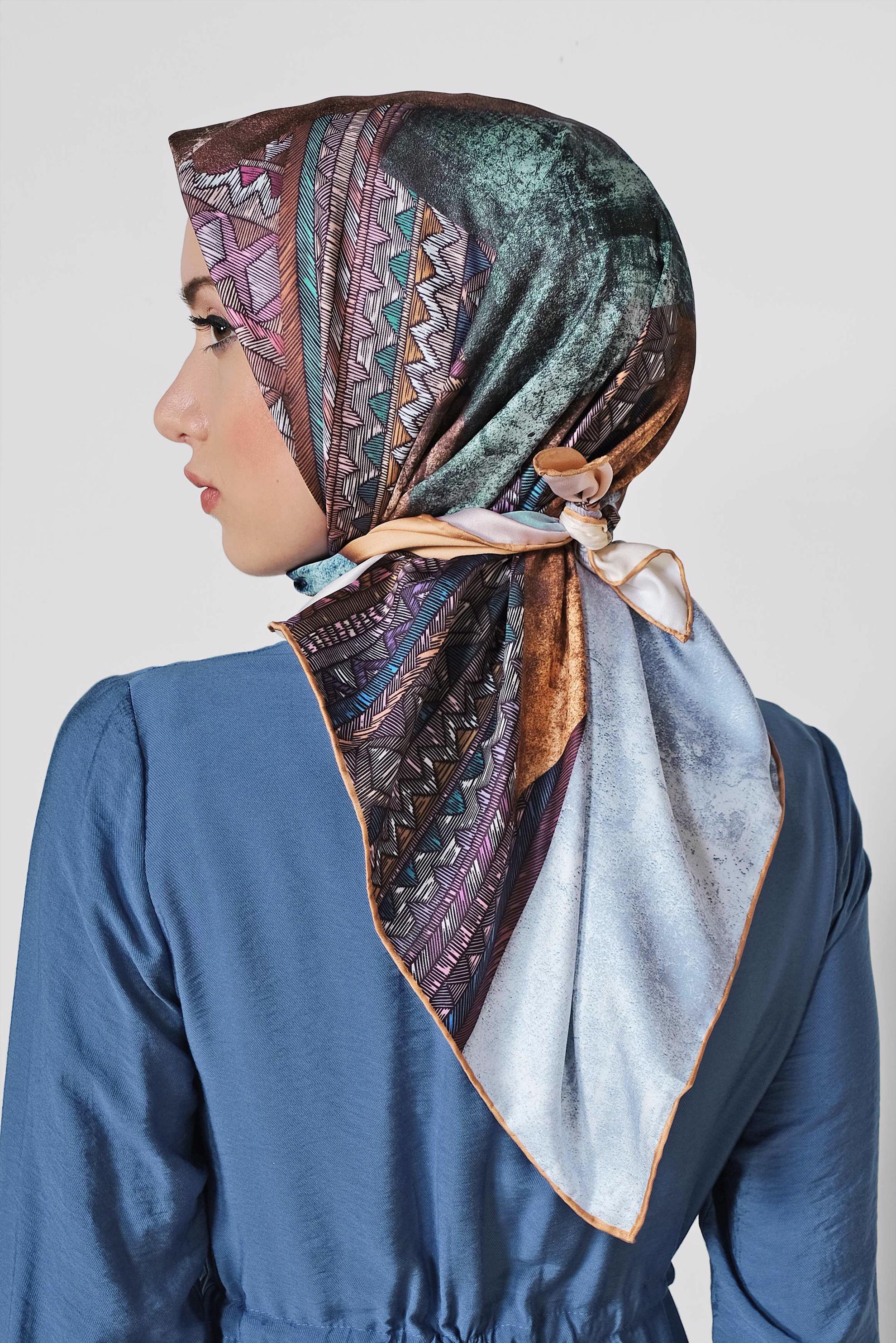 Tesettür giyim ALTIN 9961-1 ALVİNA DİJİTAL EŞARP