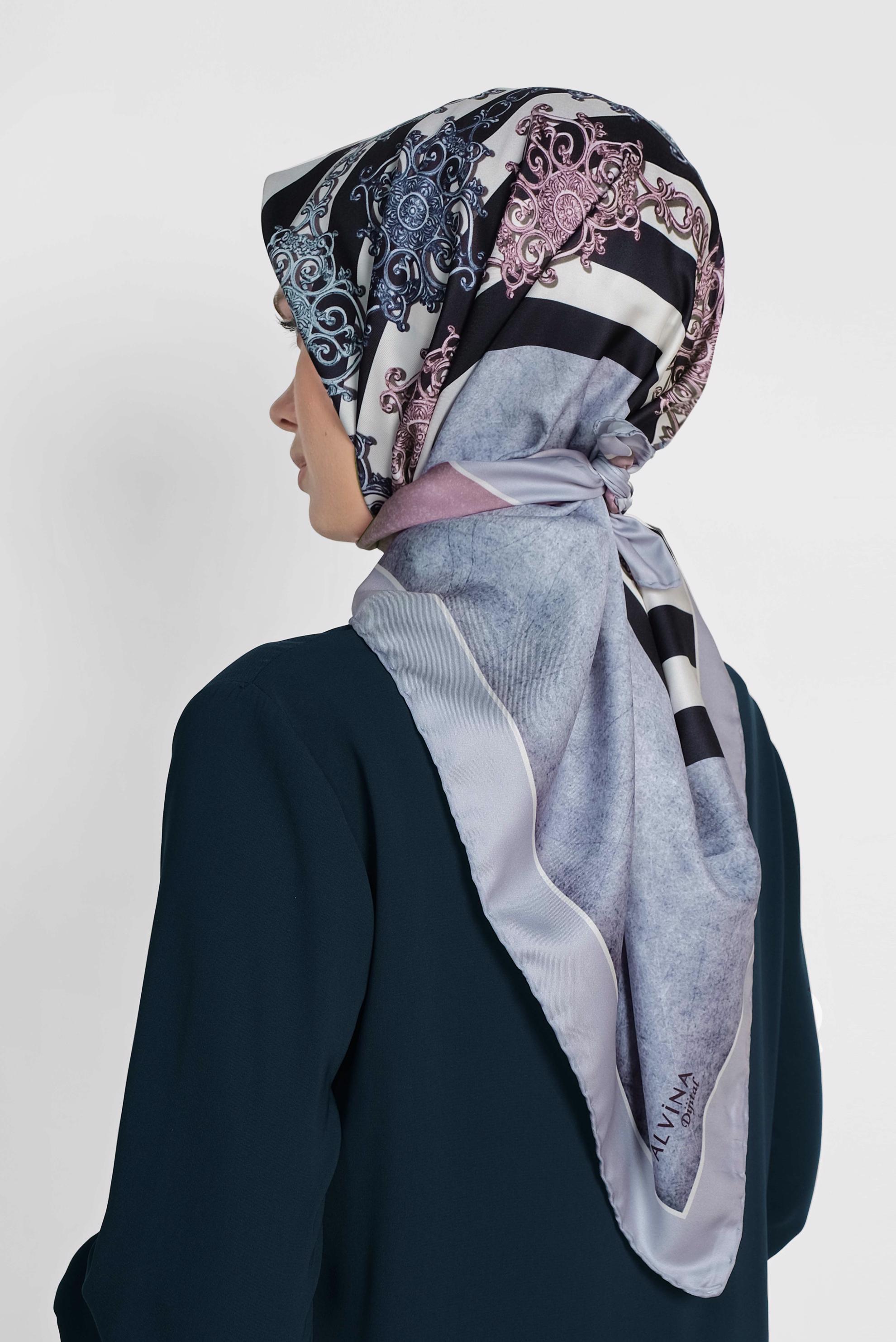 Tesettür giyim PUDRA 9962-1 ALVİNA DİJİTAL EŞARP