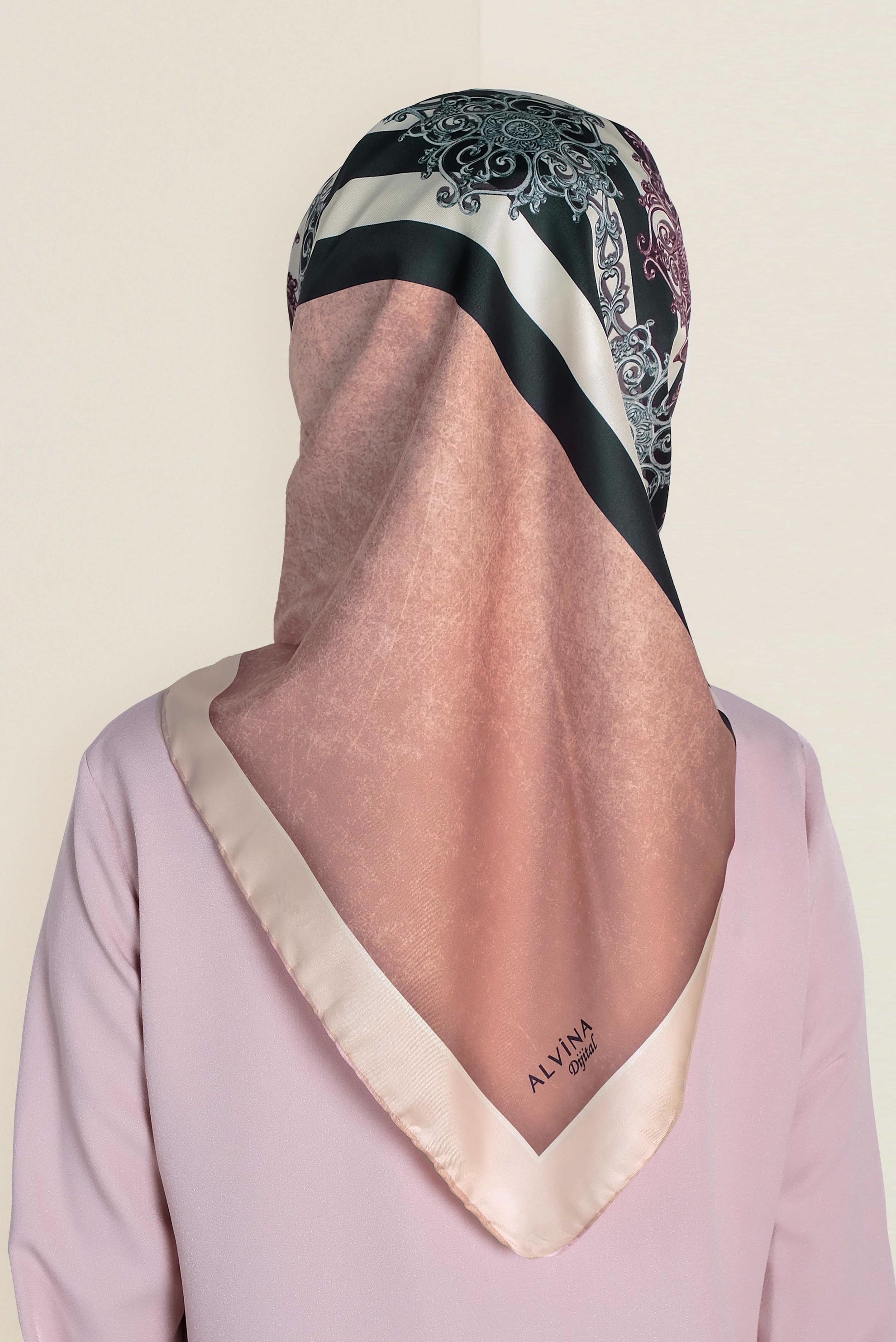 Tesettür giyim PUDRA 9962-1 ALVİNA DİJİTAL EŞARP