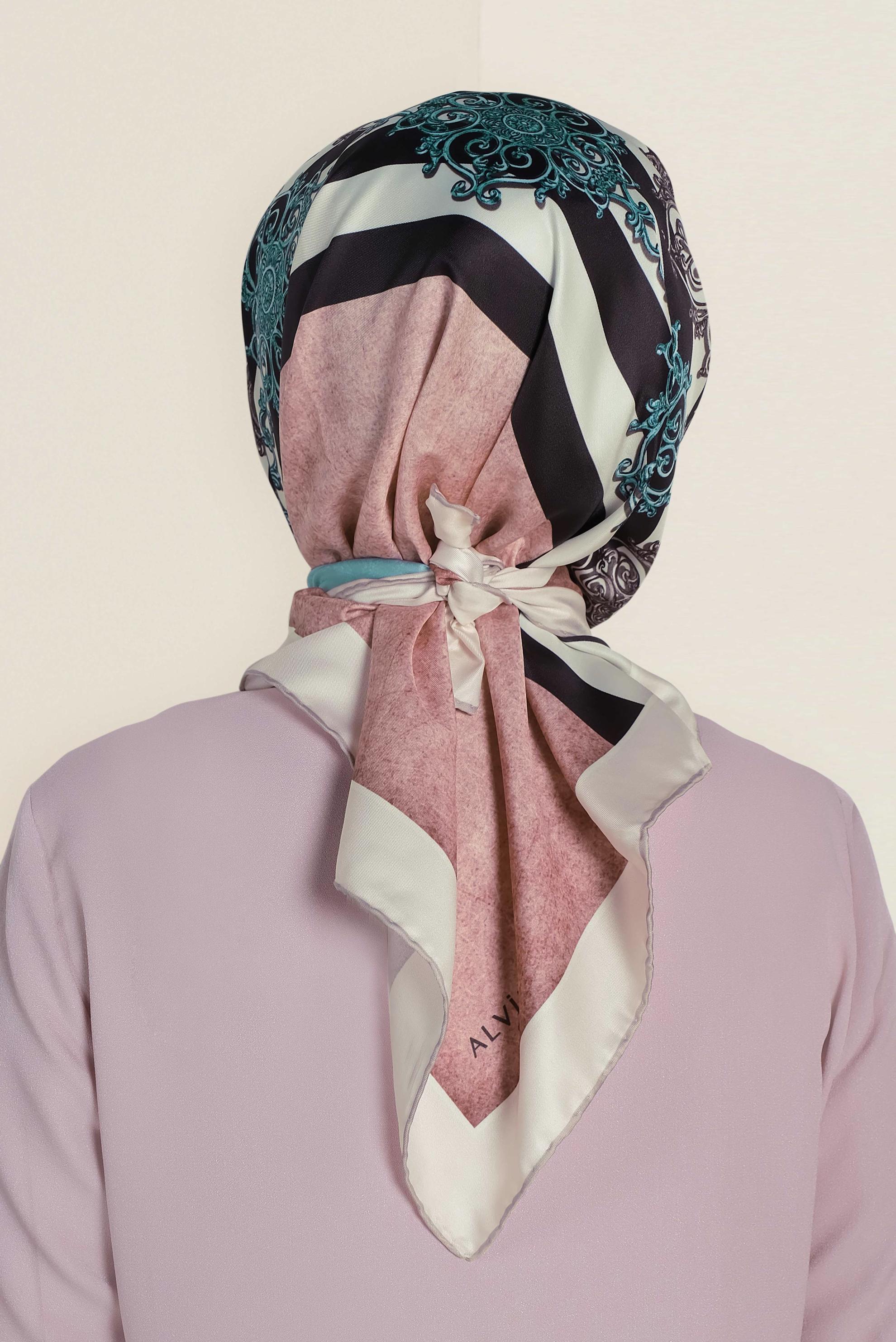 Tesettür giyim YEŞİL 9962-1 ALVİNA DİJİTAL EŞARP