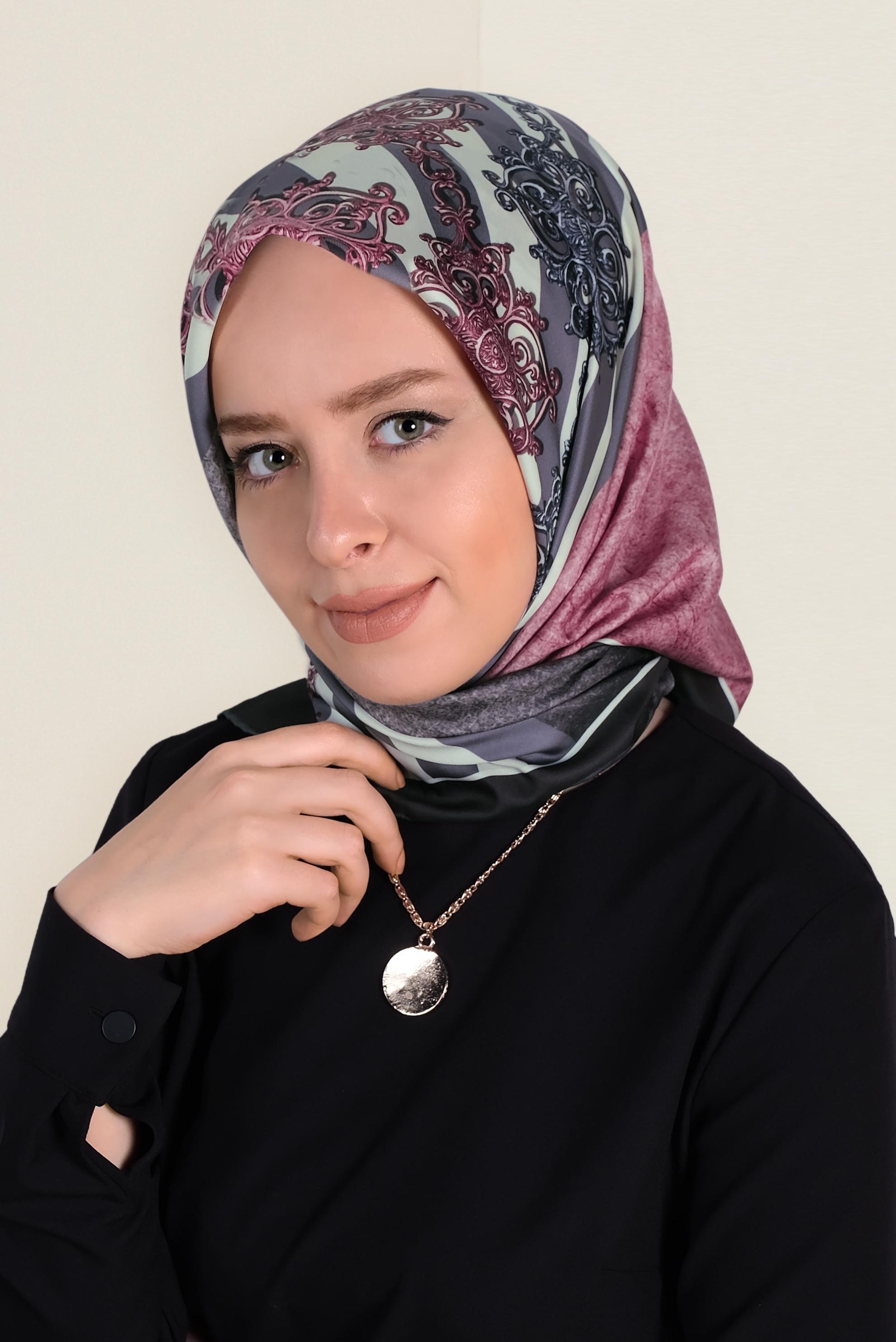 Tesettür giyim PUDRA 9962-1 ALVİNA DİJİTAL EŞARP