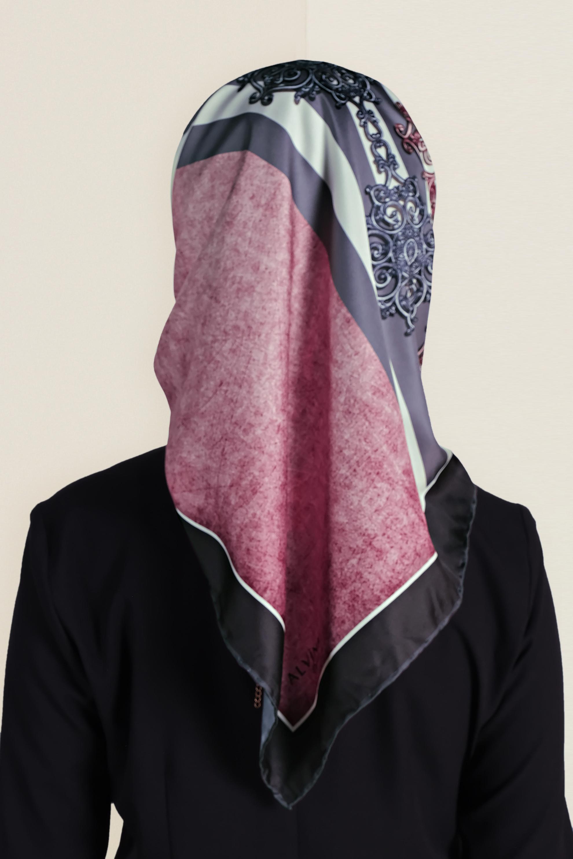 Tesettür giyim PUDRA 9962-1 ALVİNA DİJİTAL EŞARP