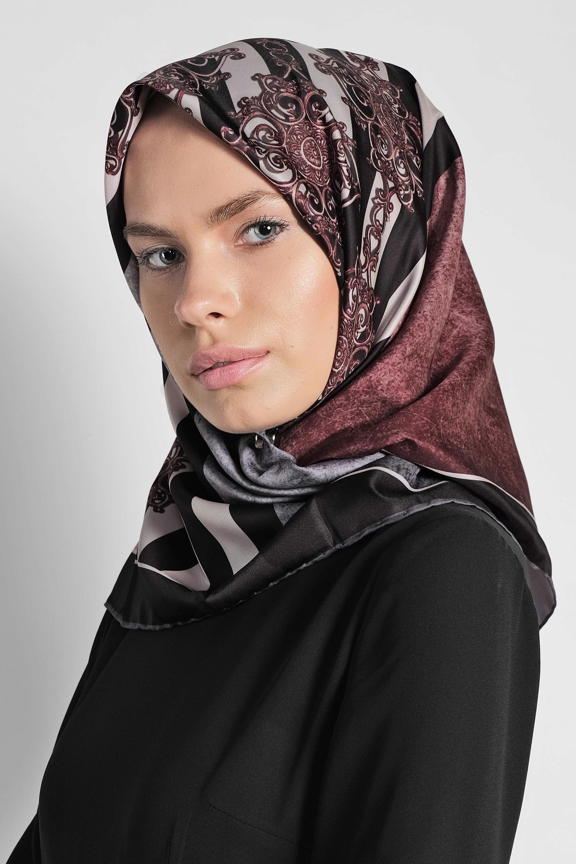 Tesettür giyim PEMBE 9962-1 ALVİNA DİJİTAL EŞARP