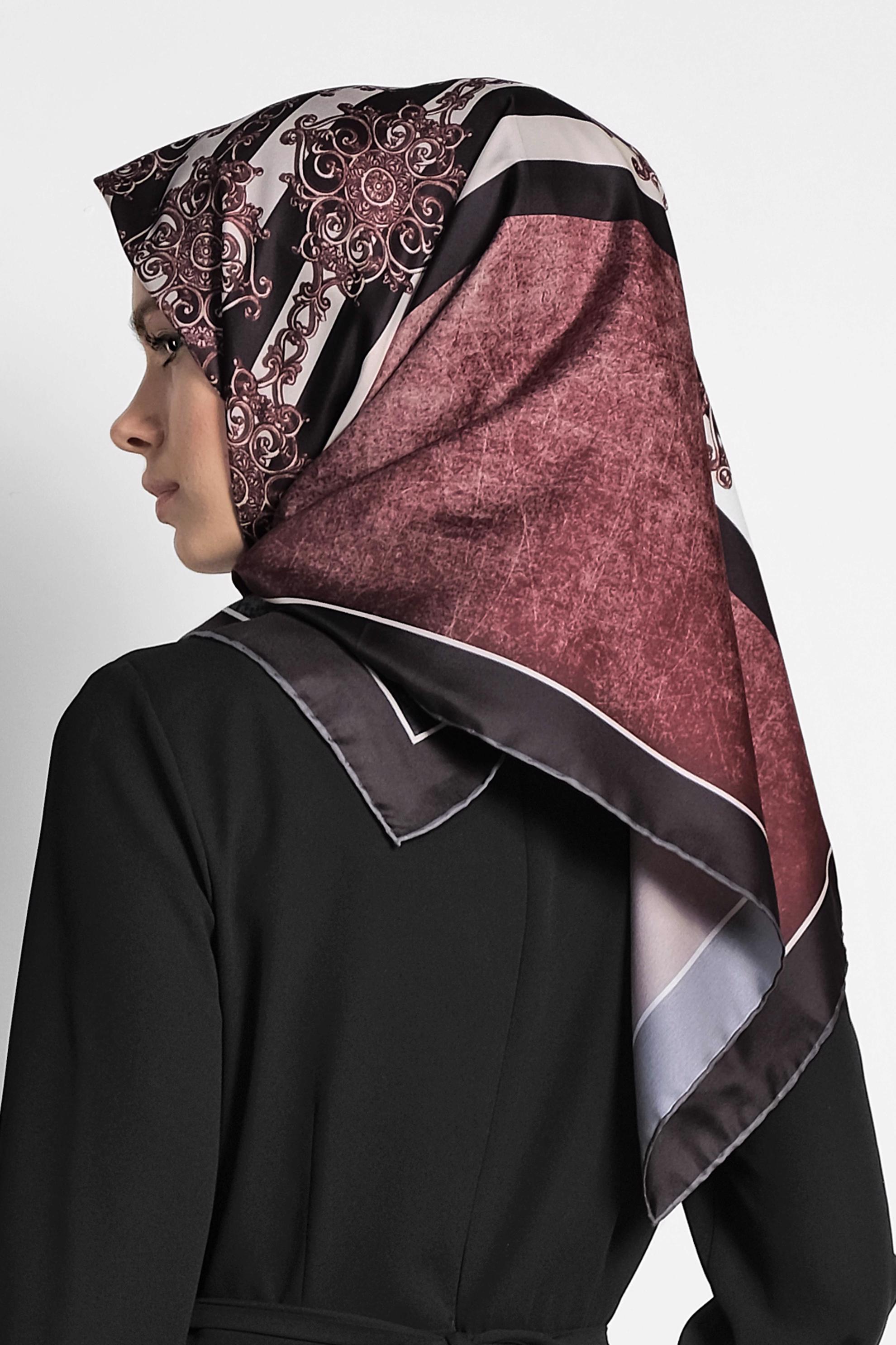 Tesettür giyim PEMBE 9962-1 ALVİNA DİJİTAL EŞARP