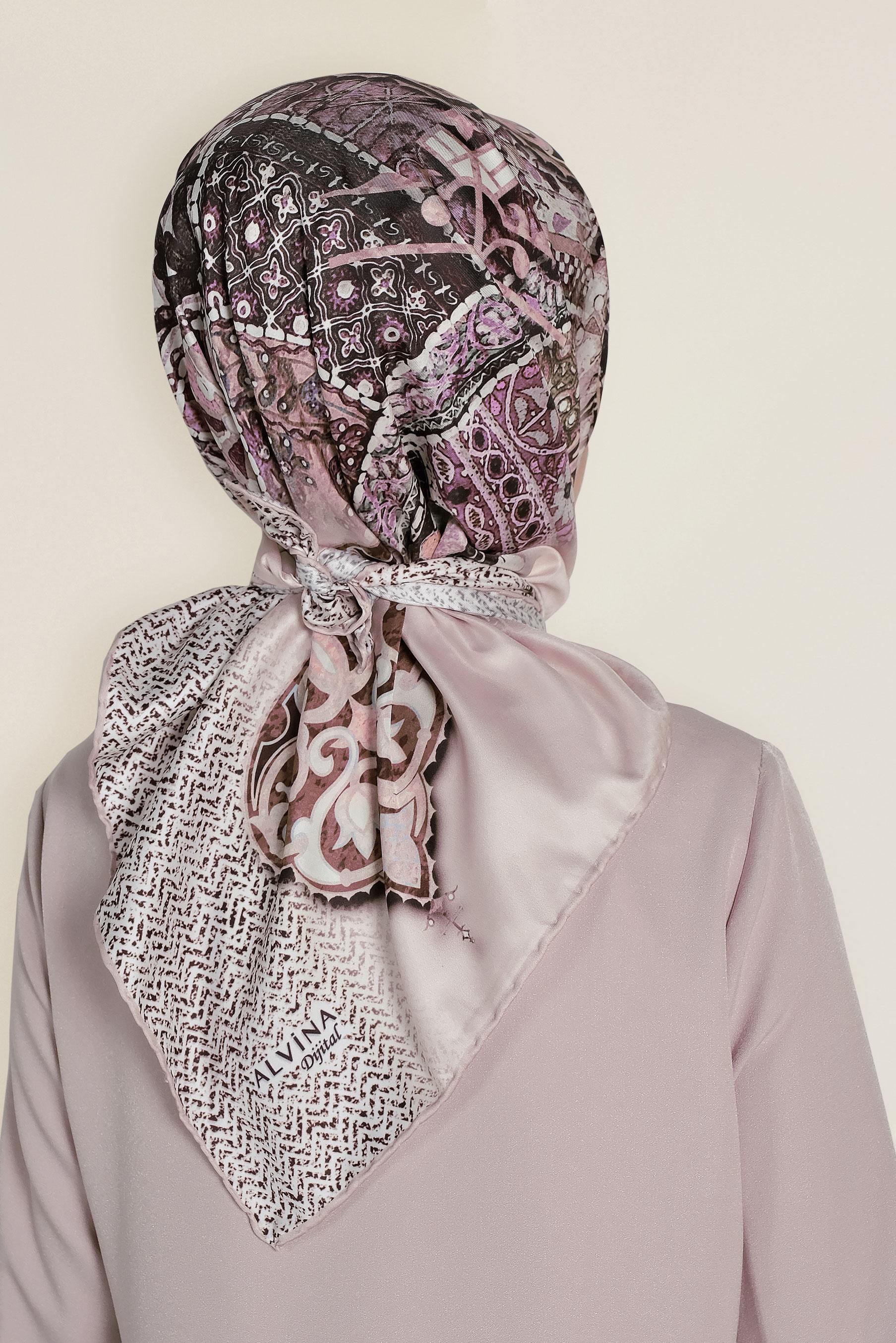 Tesettür giyim BEJ 9963-1 ALVİNA DİJİTAL EŞARP