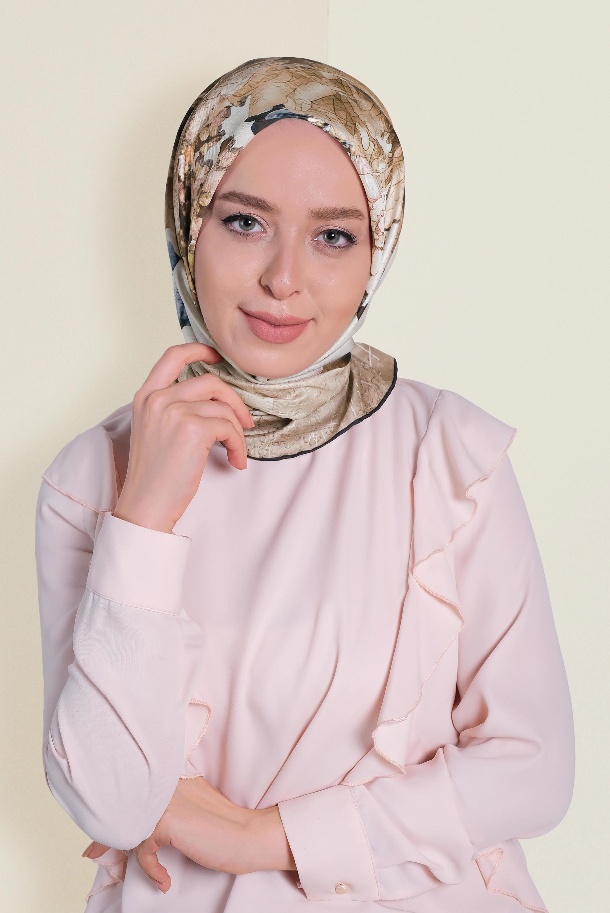 Tesettür giyim LACİVERT 9964-1 ALVİNA DİJİTAL EŞARP