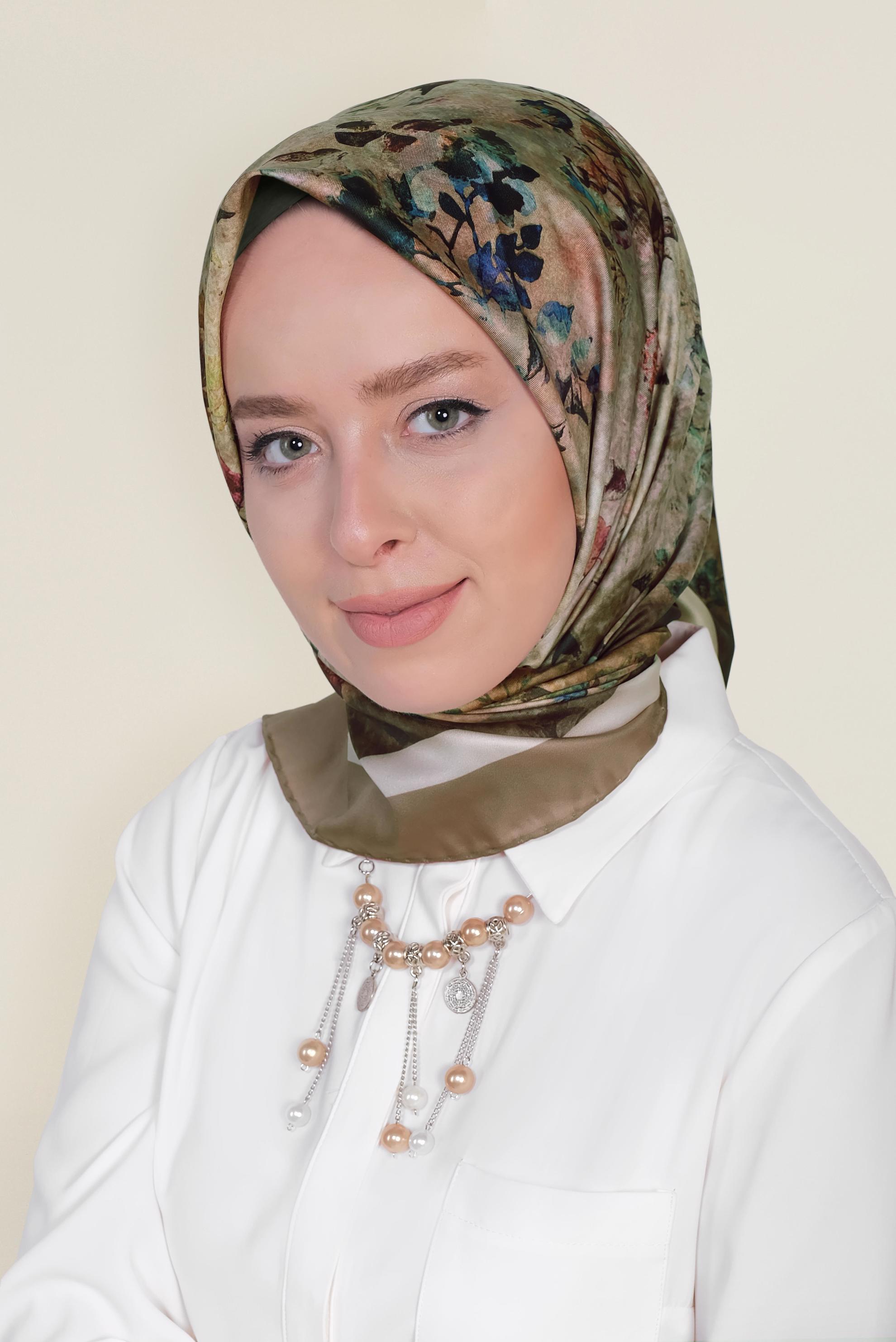 Tesettür giyim VİZON 9965-1 ALVİNA DİJİTAL EŞARP