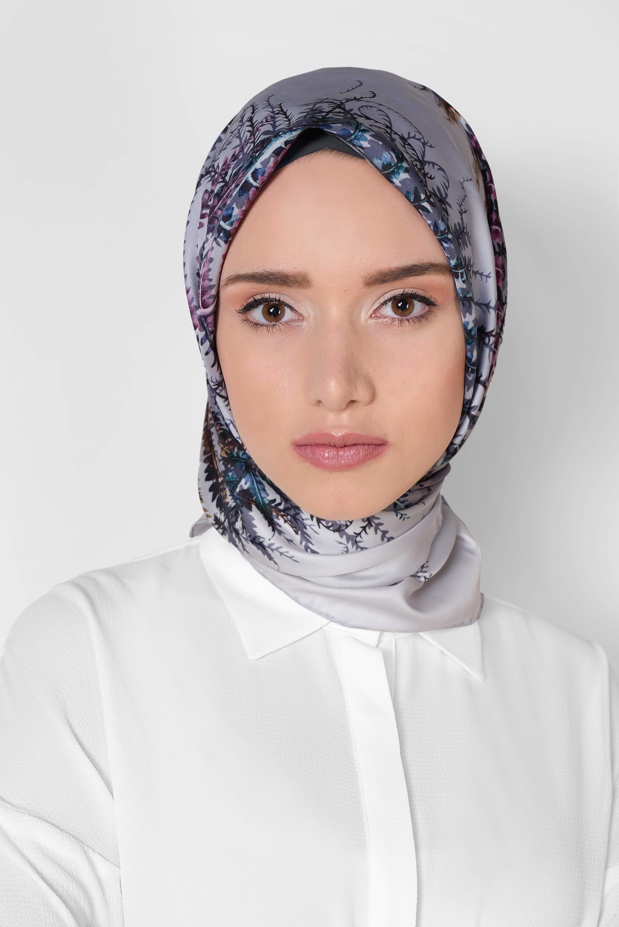 Tesettür giyim GÜMÜŞ 9966-1 ALVİNA DİJİTAL EŞARP