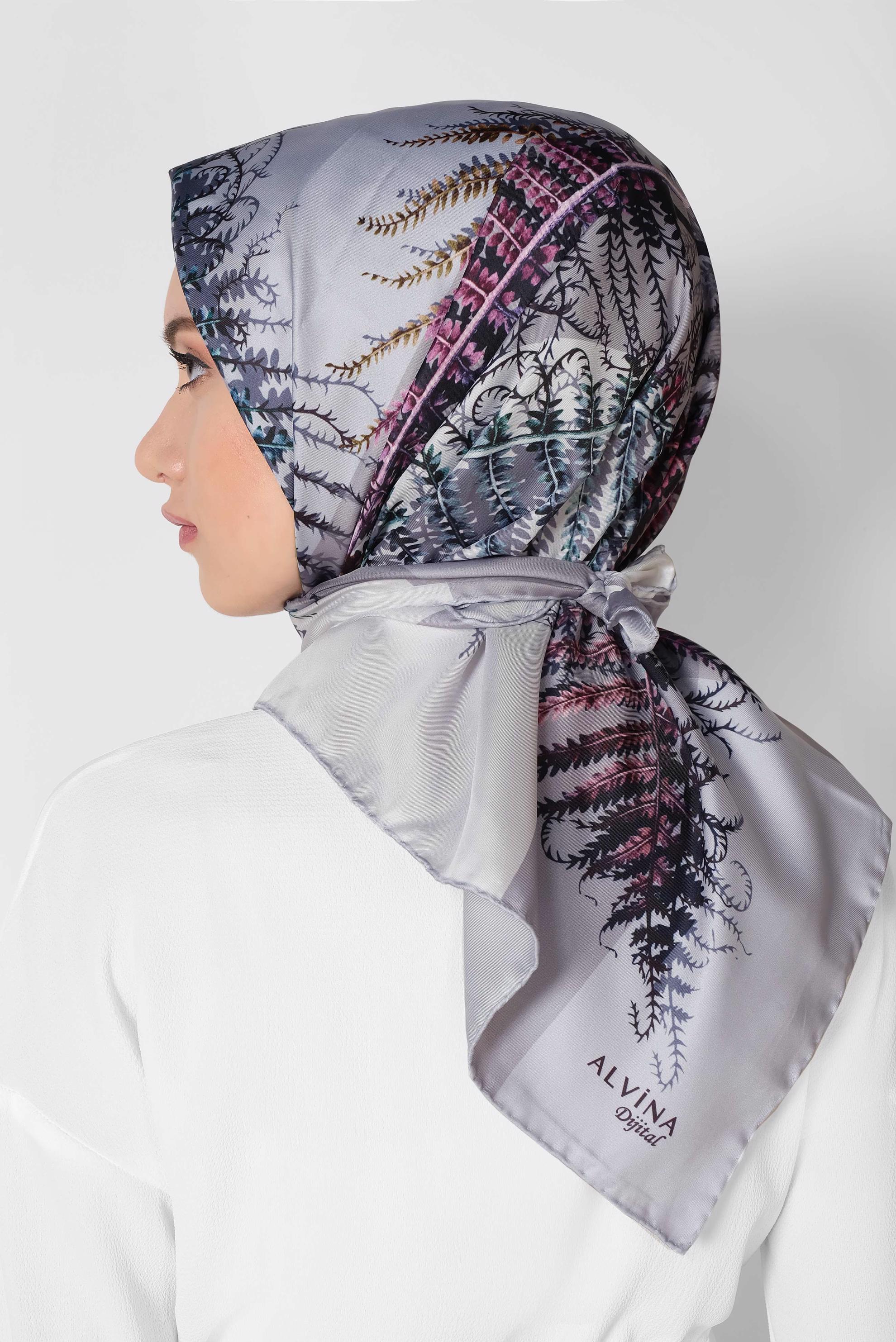 Tesettür giyim GÜMÜŞ 9966-1 ALVİNA DİJİTAL EŞARP