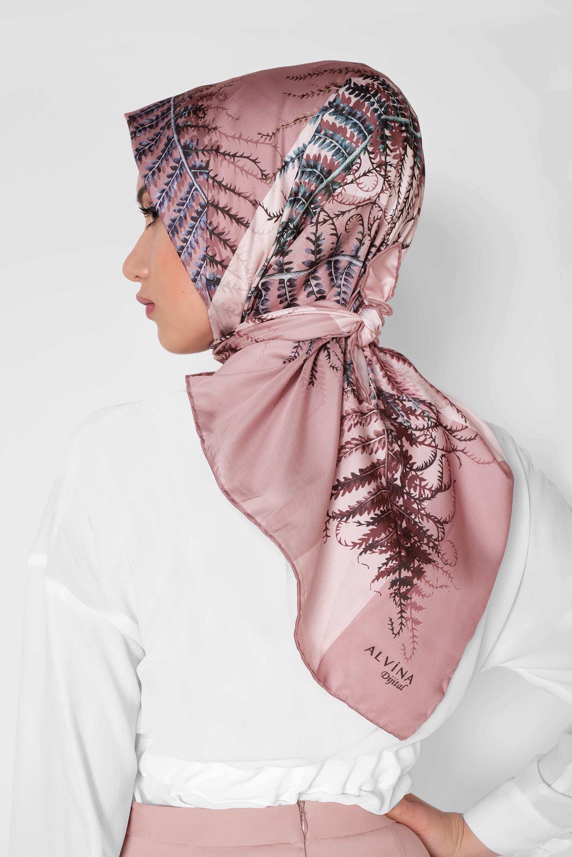 Tesettür giyim PUDRA 9966-1 ALVİNA DİJİTAL EŞARP