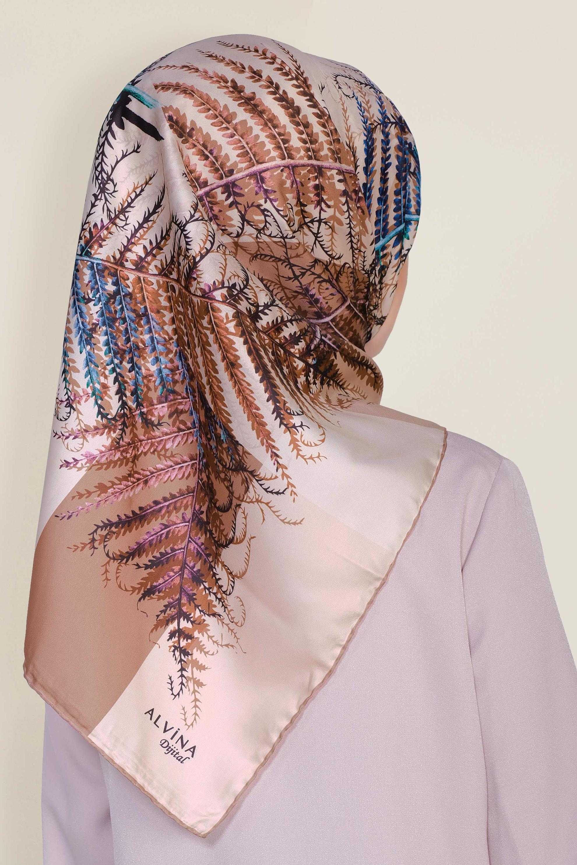 Tesettür giyim PUDRA 9966-1 ALVİNA DİJİTAL EŞARP