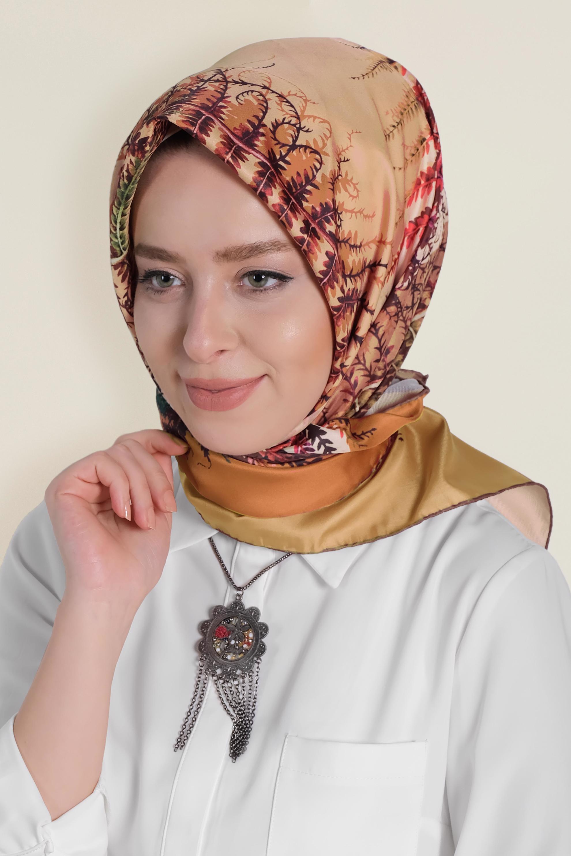 Tesettür giyim ALTIN 9966-1 ALVİNA DİJİTAL EŞARP