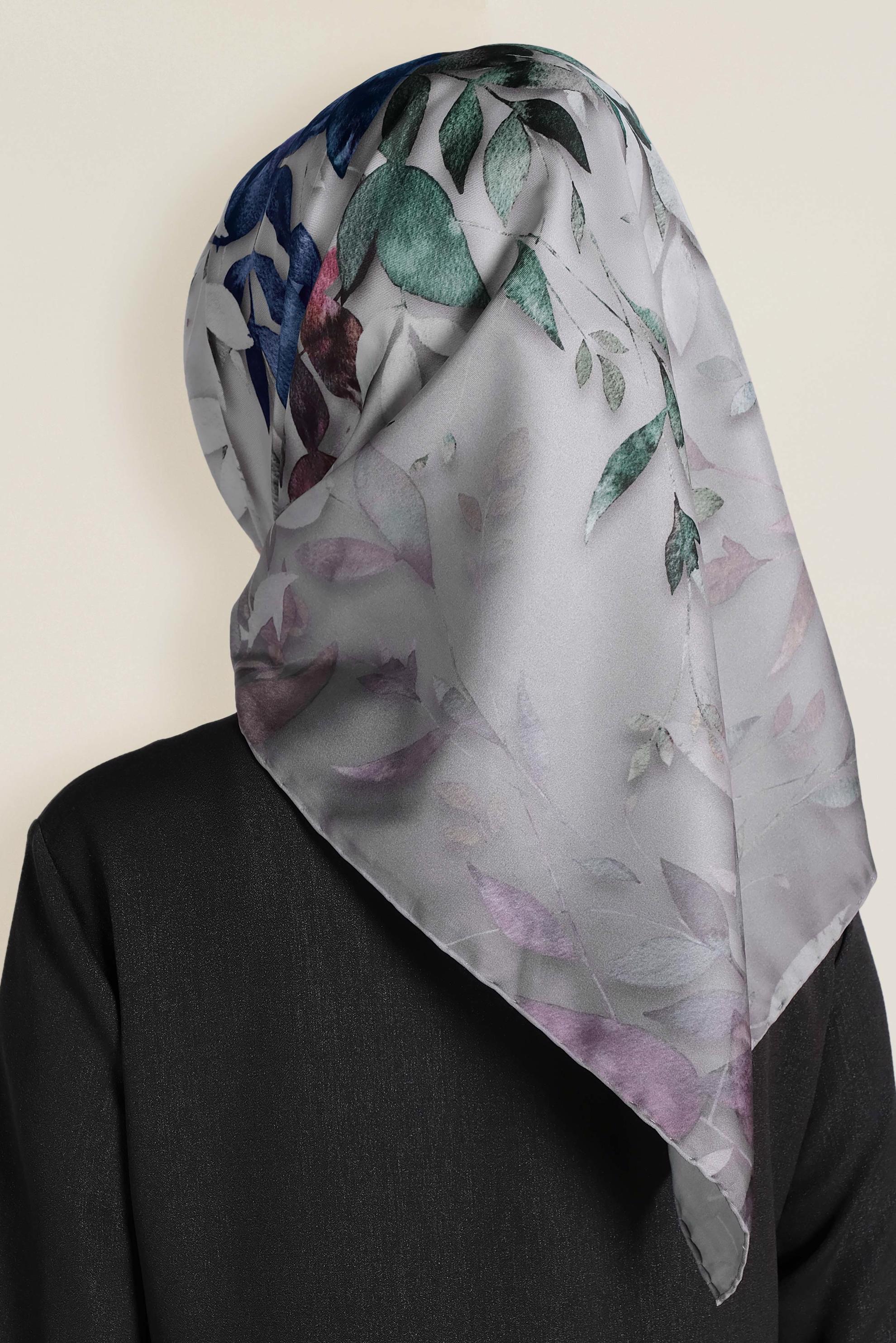 Tesettür giyim GRİ 9967-1 ALVİNA DİJİTAL EŞARP