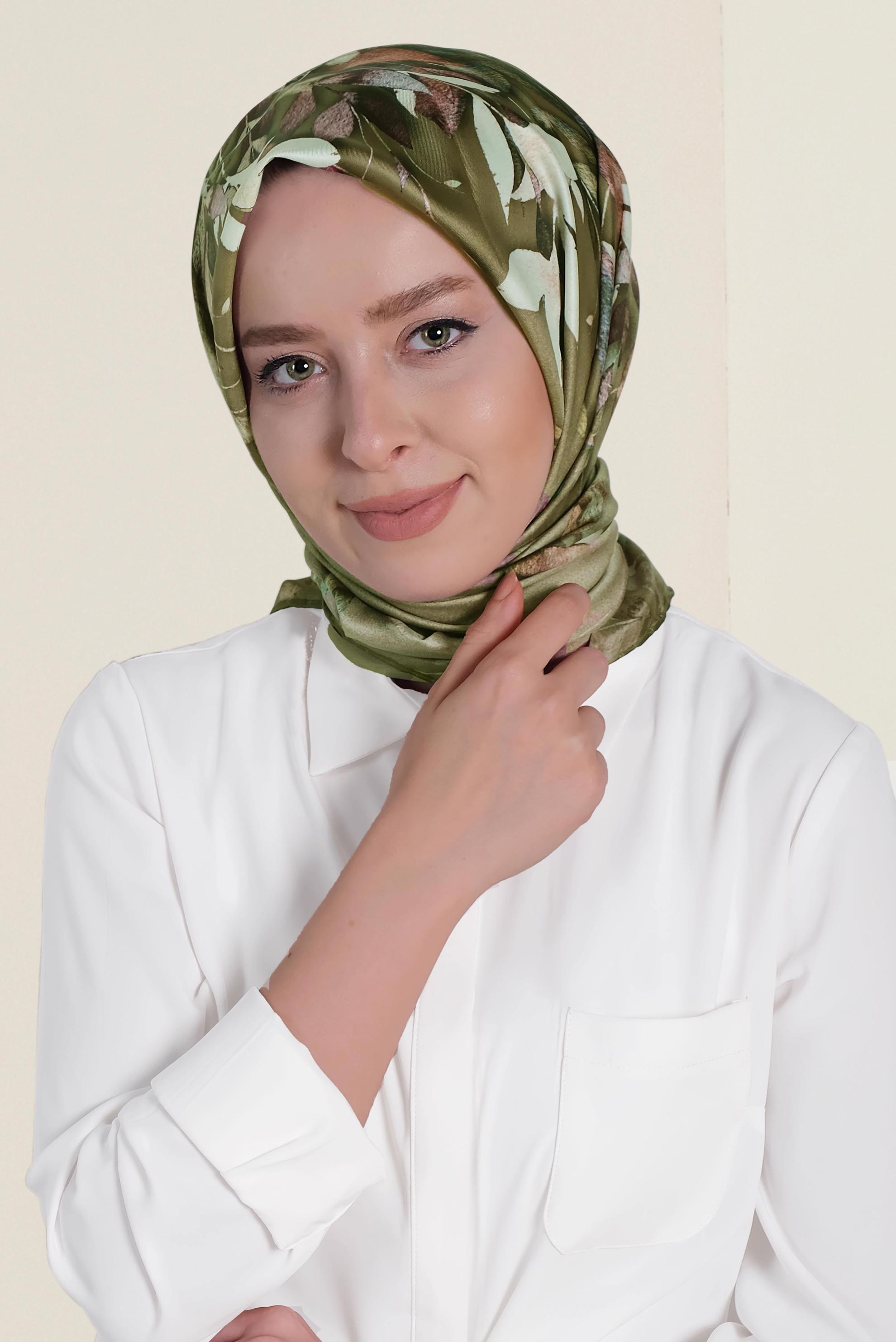 Tesettür giyim HAKİ 9967-1 ALVİNA DİJİTAL EŞARP