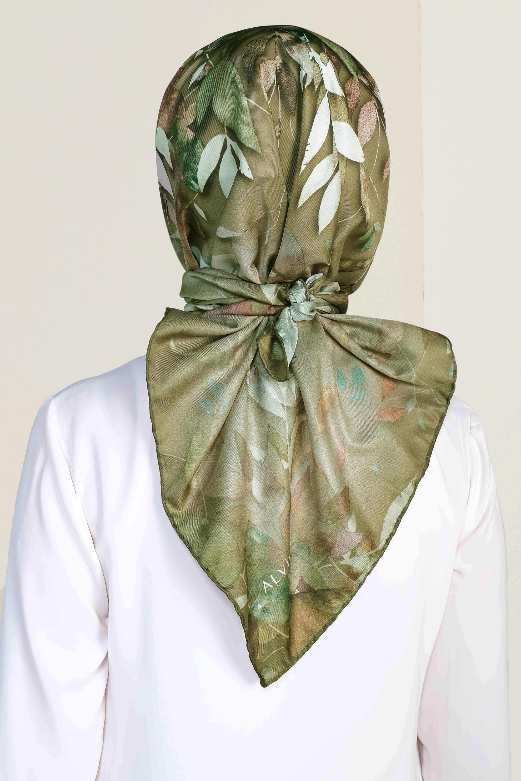 Tesettür giyim HAKİ 9967-1 ALVİNA DİJİTAL EŞARP