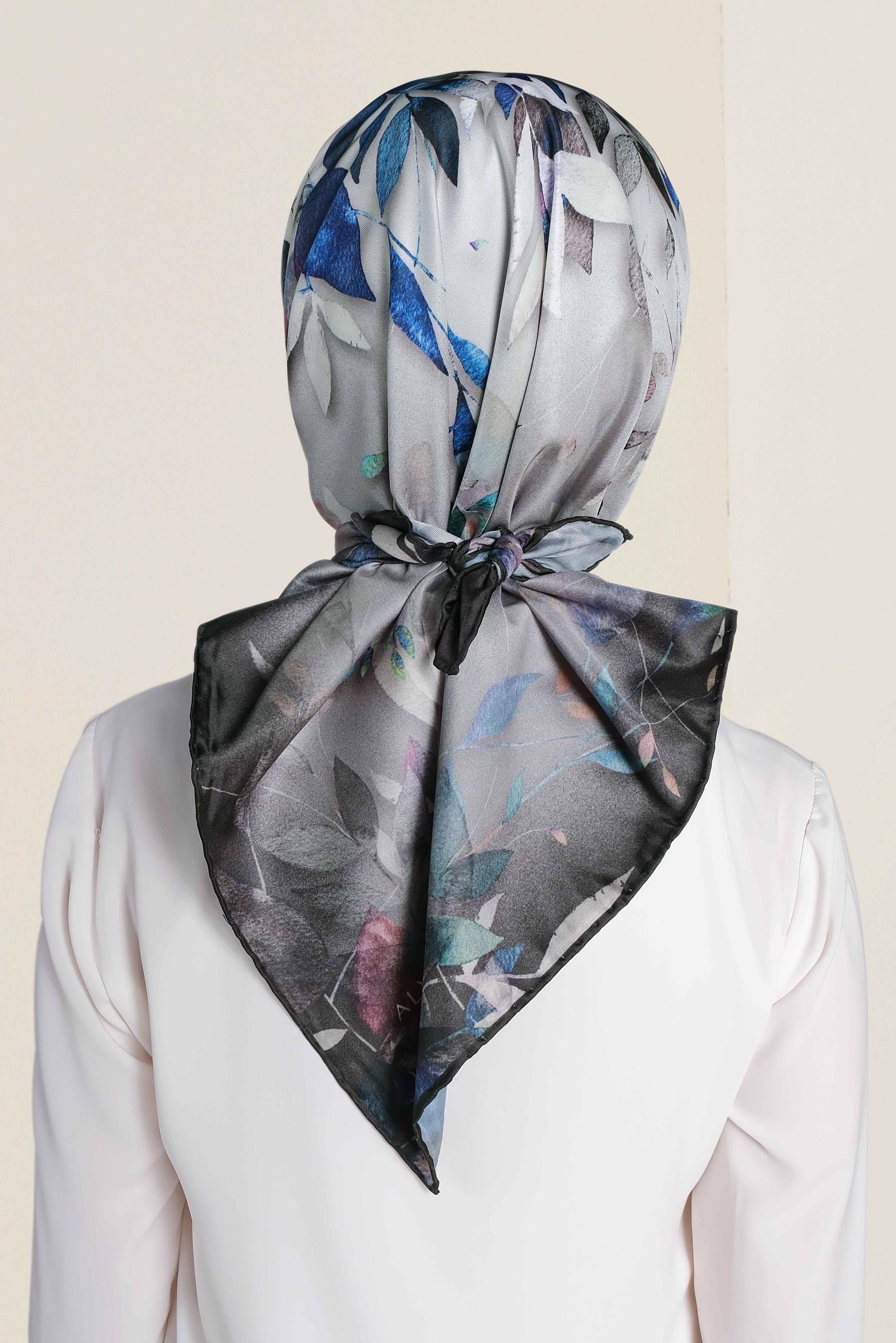 Tesettür giyim GRİ 9967-1 ALVİNA DİJİTAL EŞARP