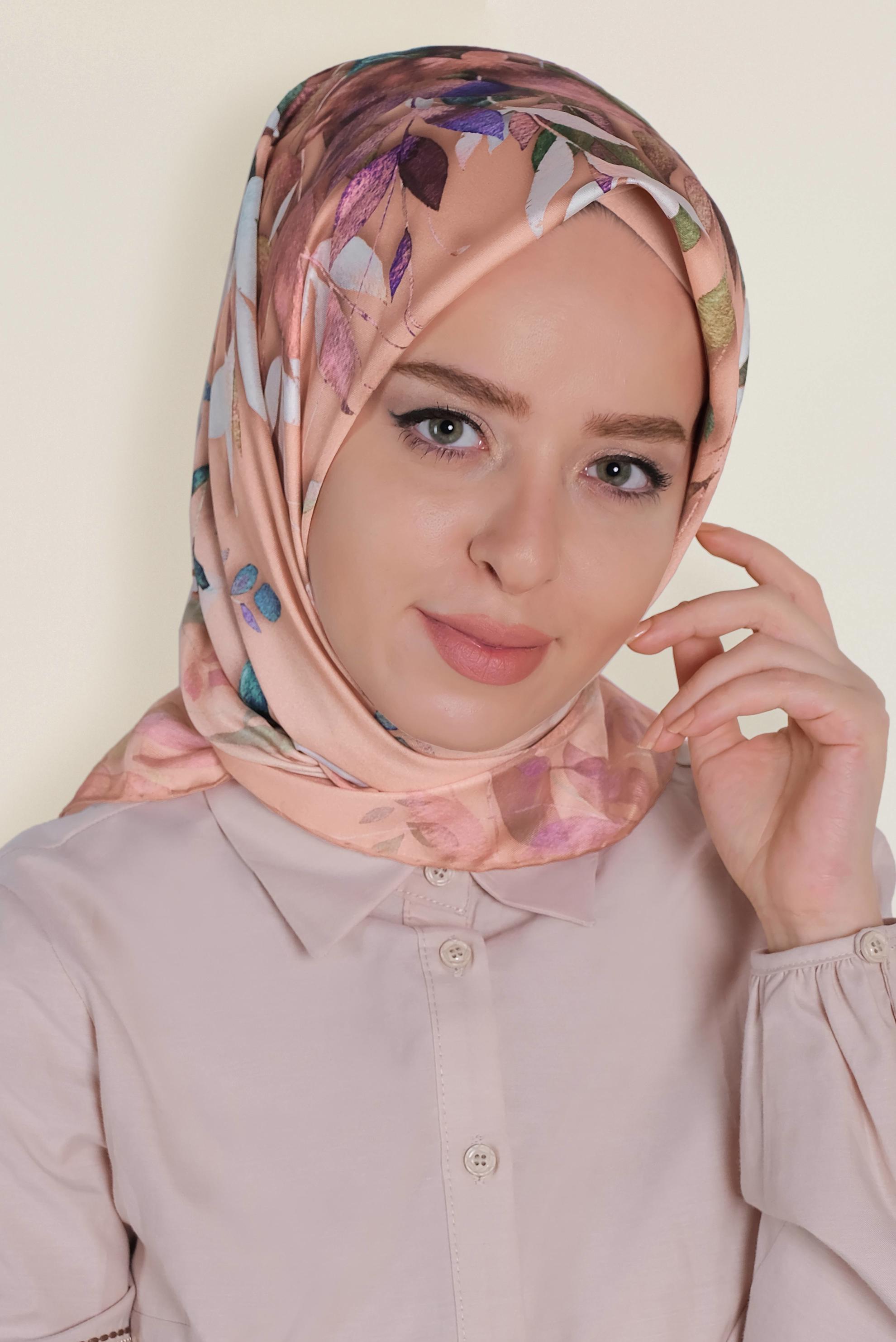 Tesettür giyim PUDRA 9967-1 ALVİNA DİJİTAL EŞARP