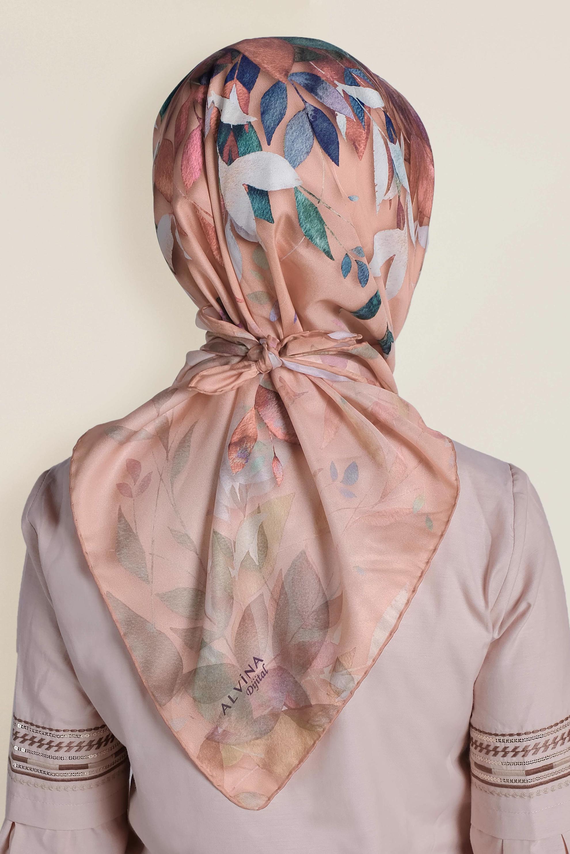 Tesettür giyim PUDRA 9967-1 ALVİNA DİJİTAL EŞARP