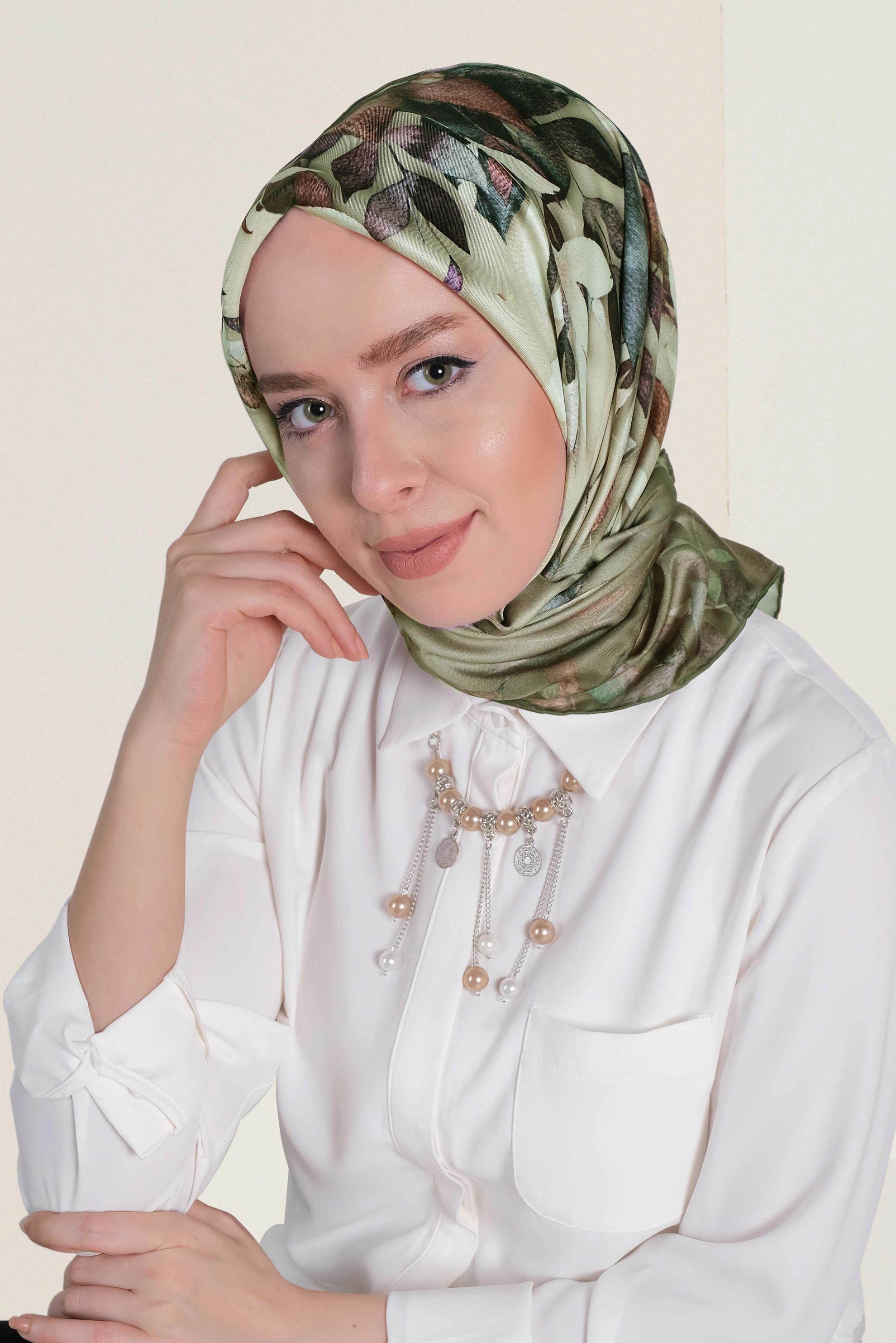 Tesettür giyim HAKİ 9967-1 ALVİNA DİJİTAL EŞARP