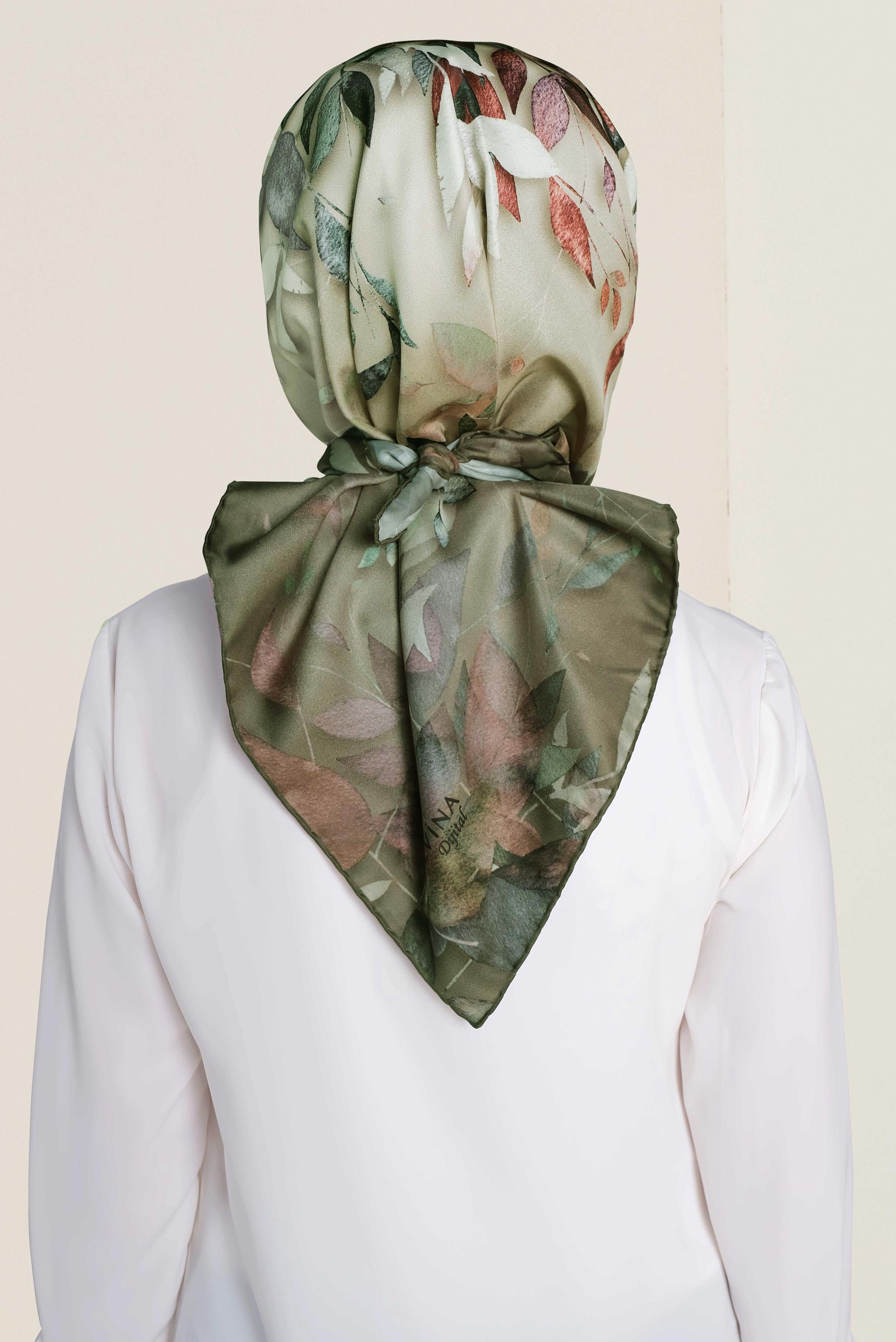 Tesettür giyim HAKİ 9967-1 ALVİNA DİJİTAL EŞARP