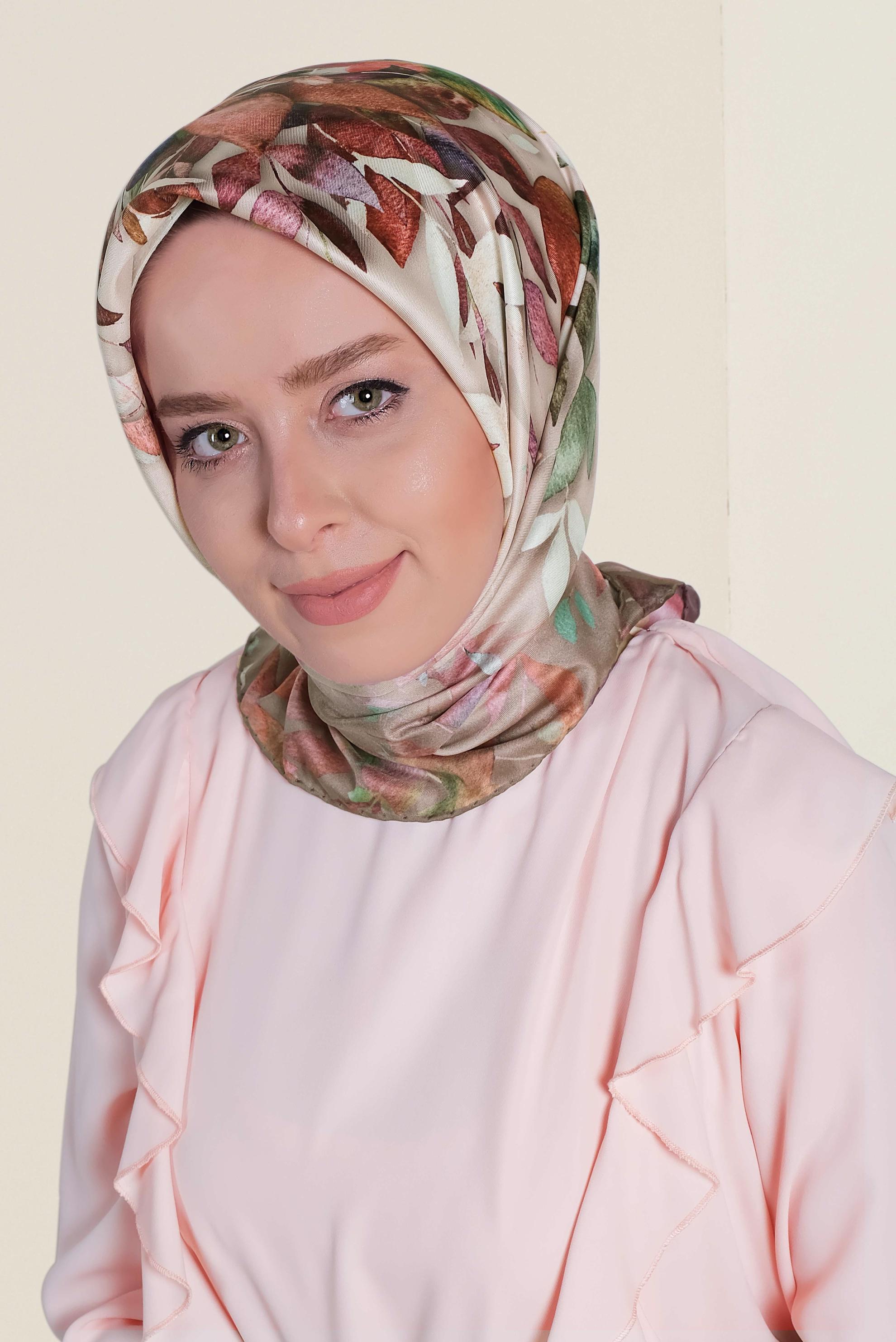 Tesettür giyim VİZON 9967-1 ALVİNA DİJİTAL EŞARP