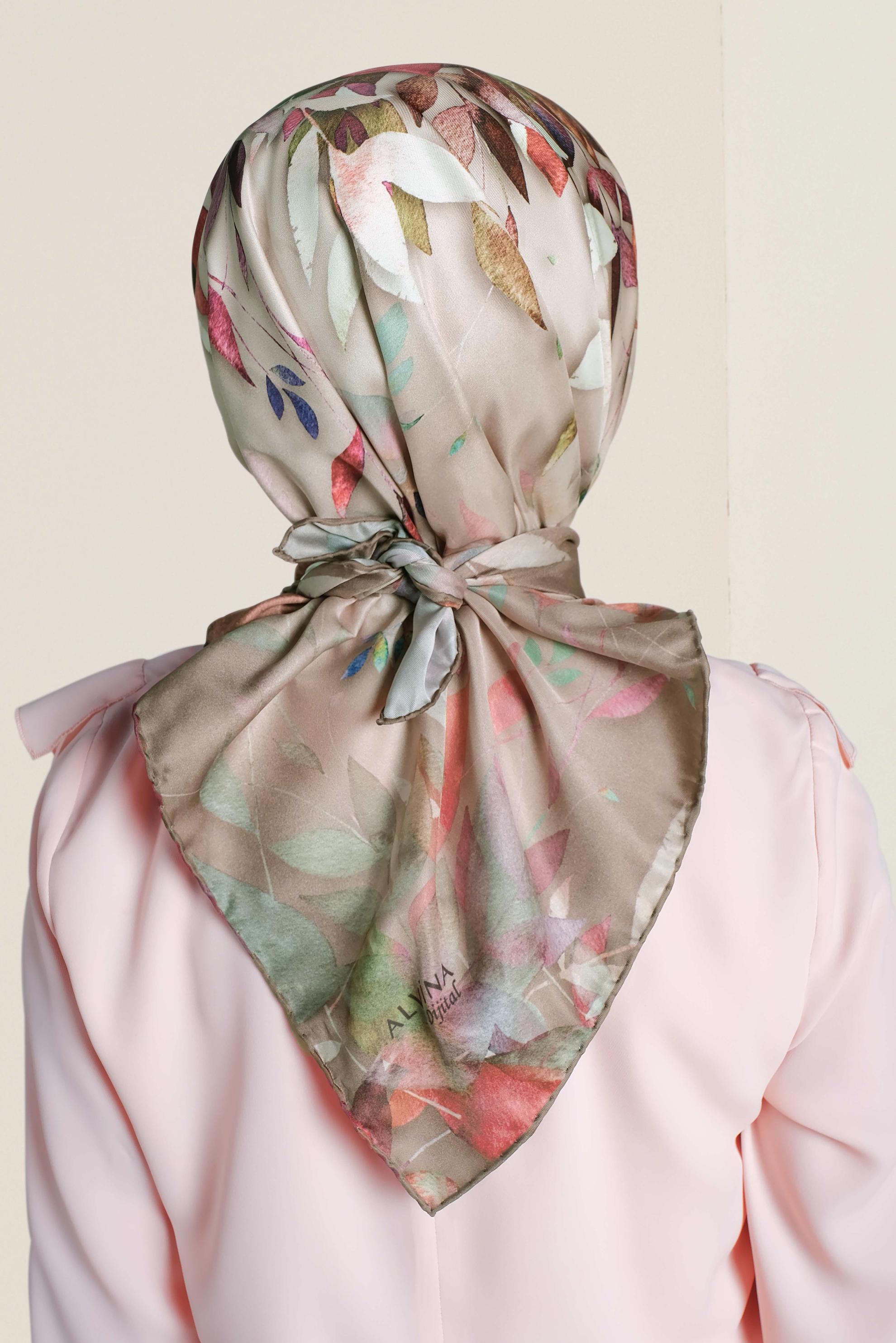 Tesettür giyim VİZON 9967-1 ALVİNA DİJİTAL EŞARP