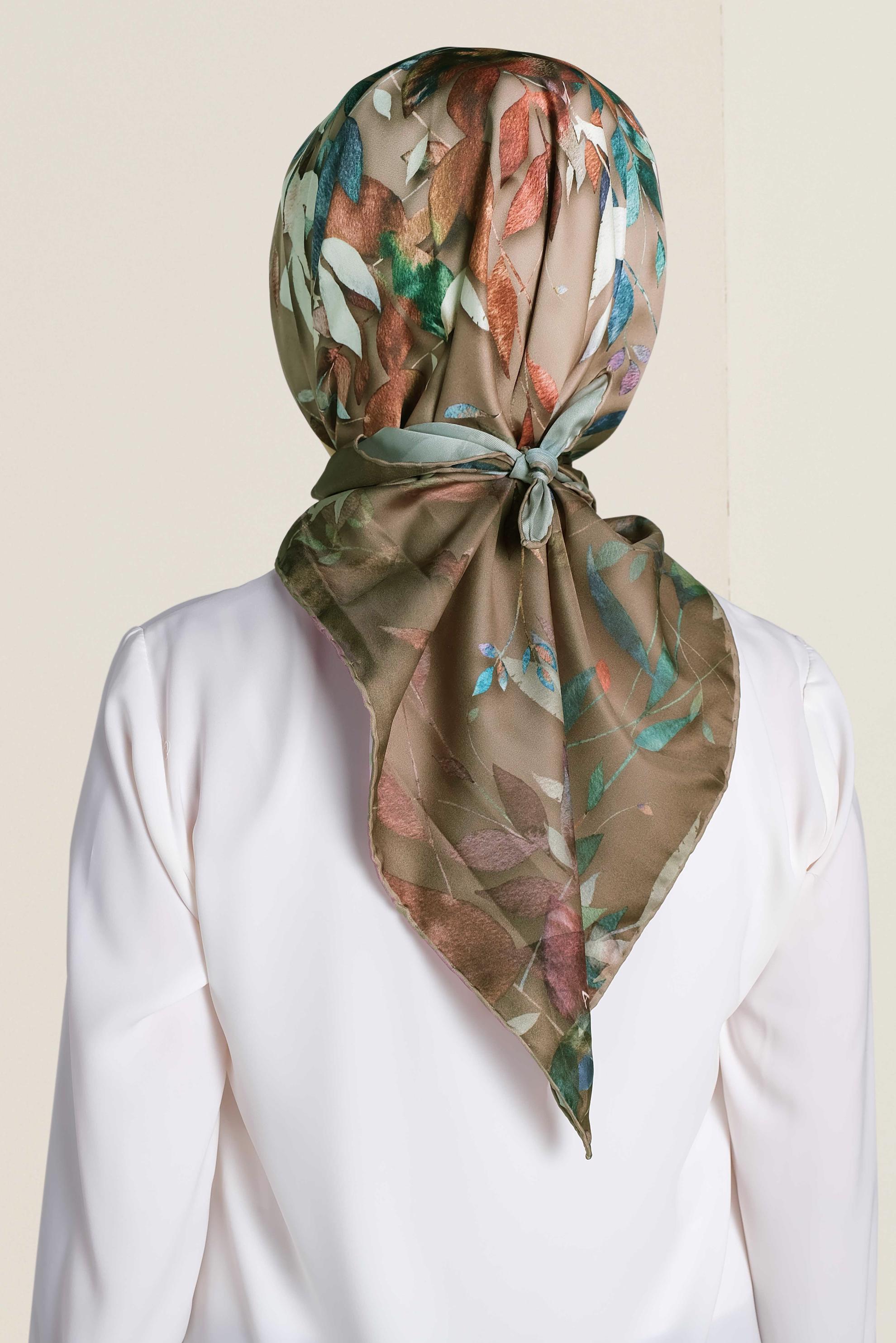 Tesettür giyim VİZON 9967-1 ALVİNA DİJİTAL EŞARP