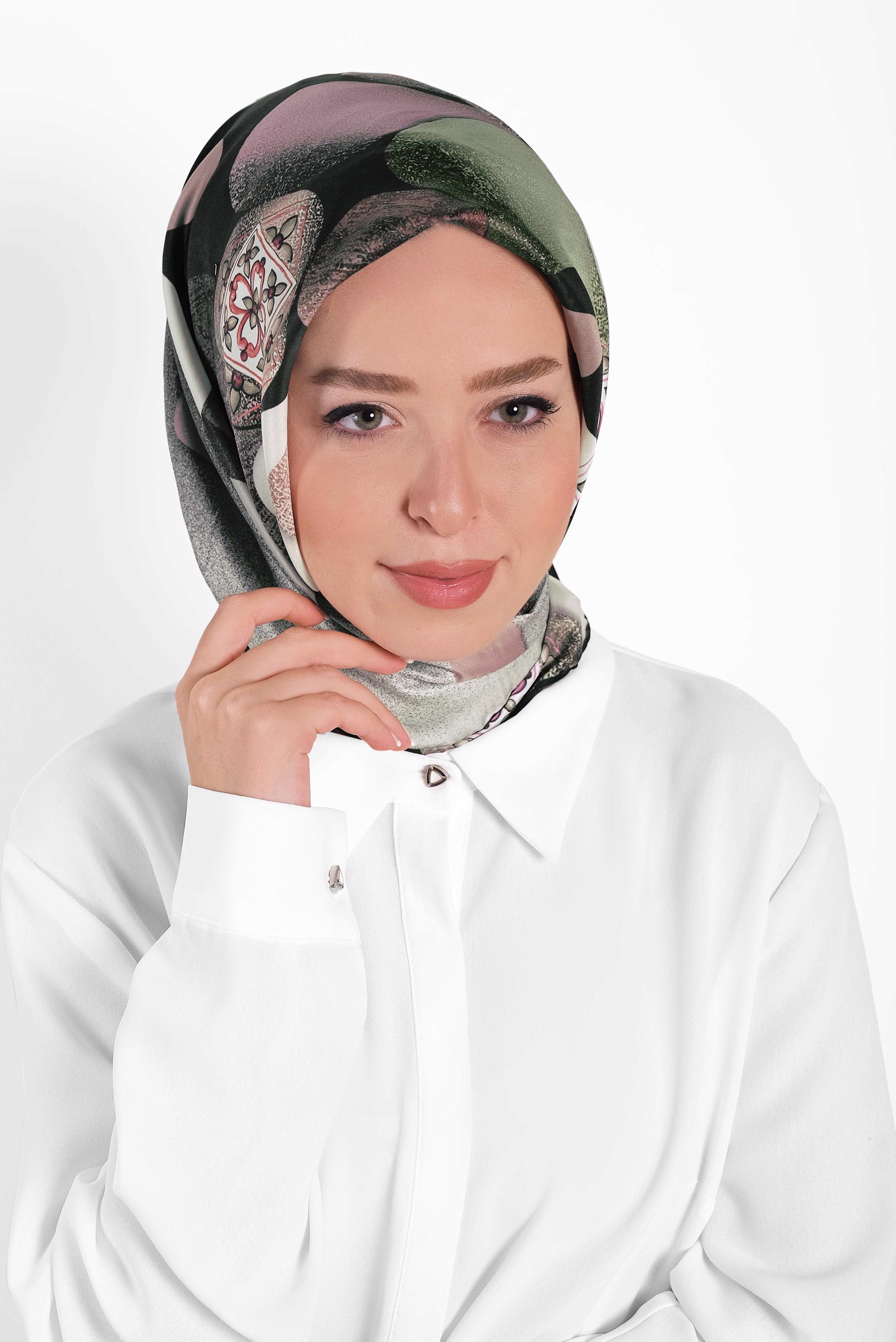 Tesettür giyim SİYAH 9968-1 ALVİNA DİJİTAL EŞARP