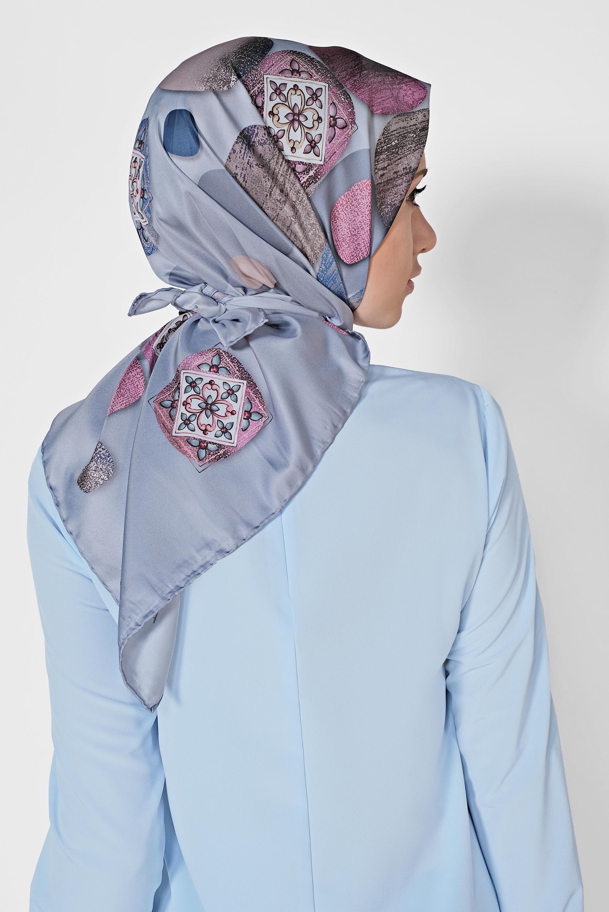 Tesettür giyim GÜMÜŞ 9968-1 ALVİNA DİJİTAL EŞARP