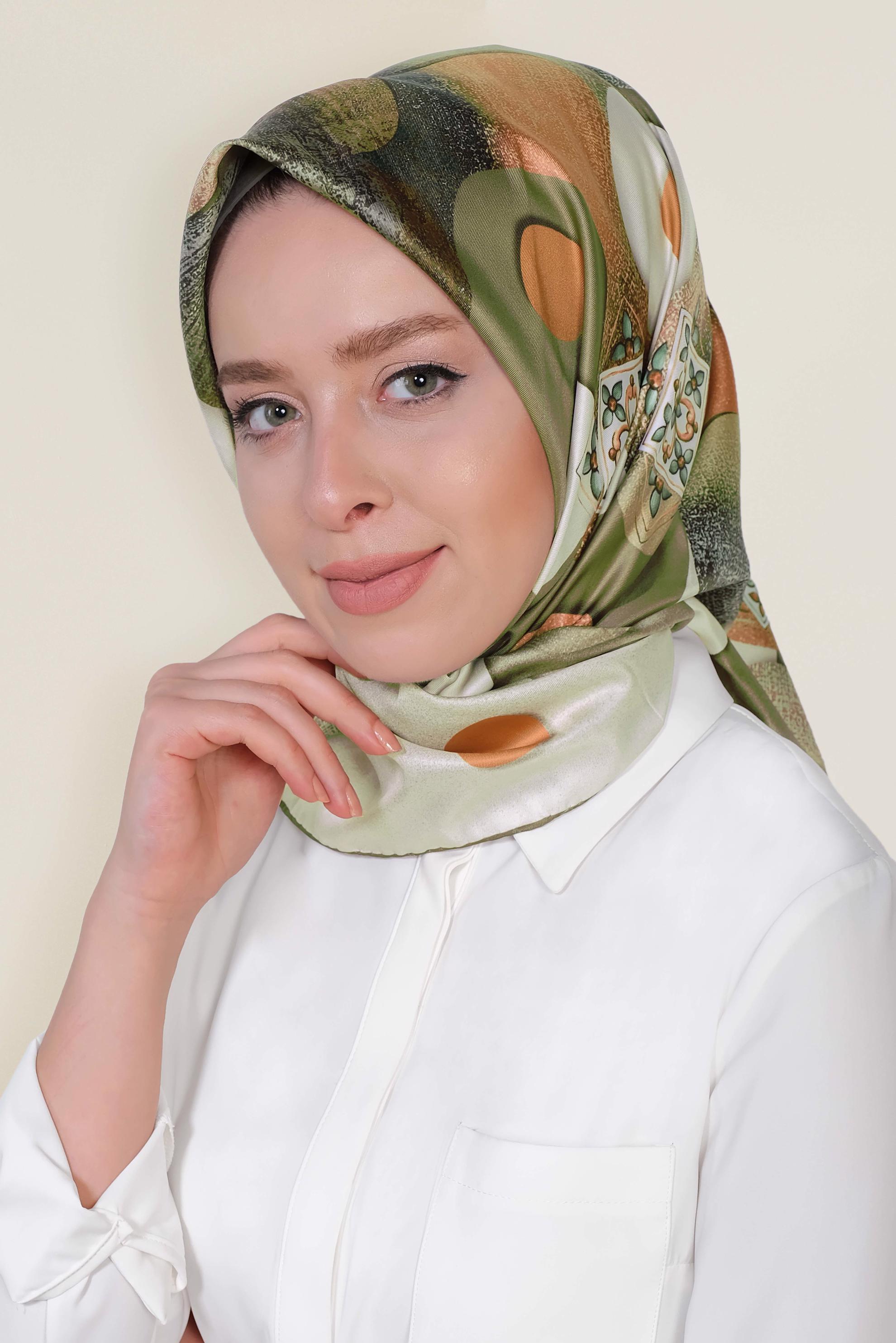 Tesettür giyim HAKİ 9968-1 ALVİNA DİJİTAL EŞARP