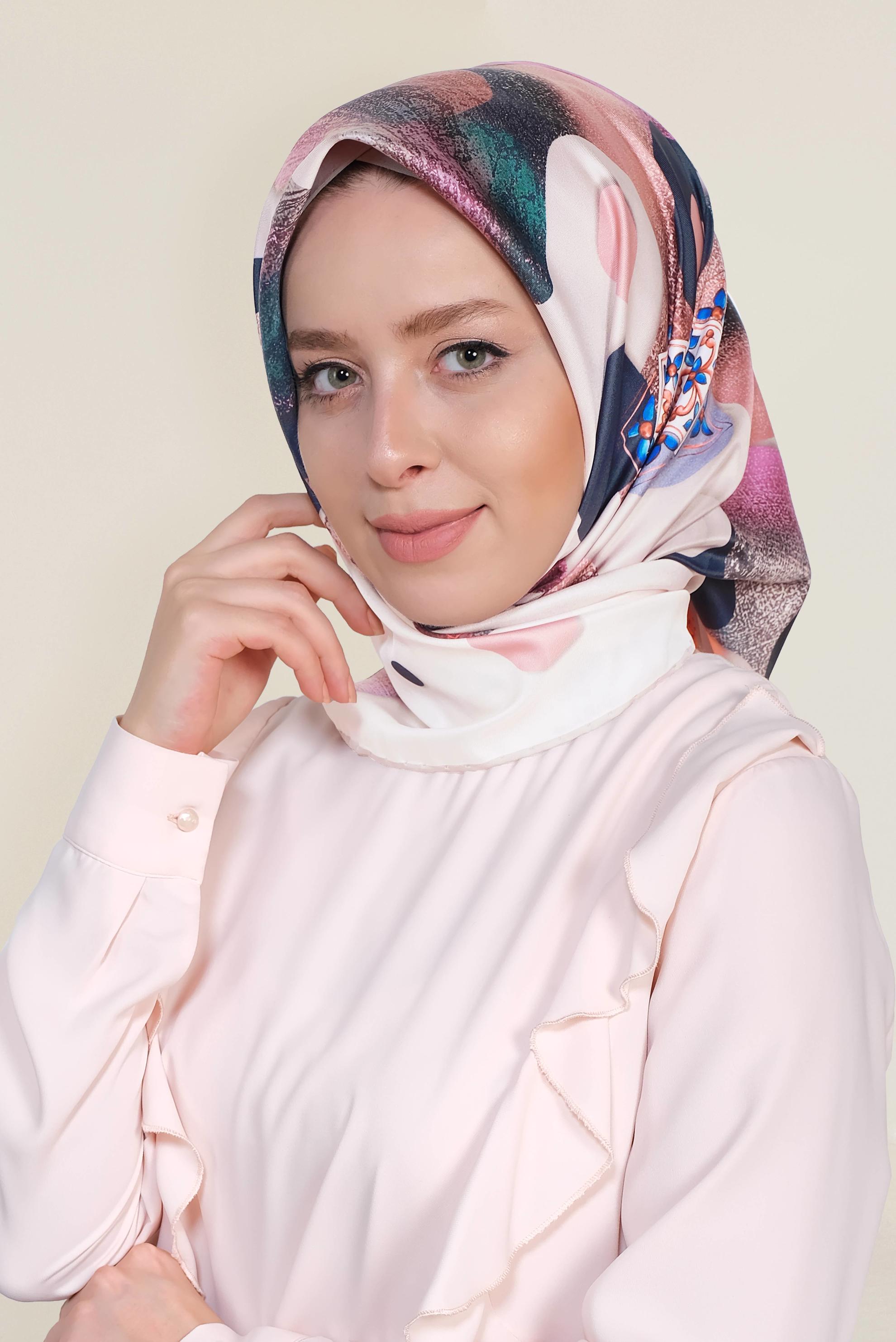 Tesettür giyim BEJ 9968-1 ALVİNA DİJİTAL EŞARP