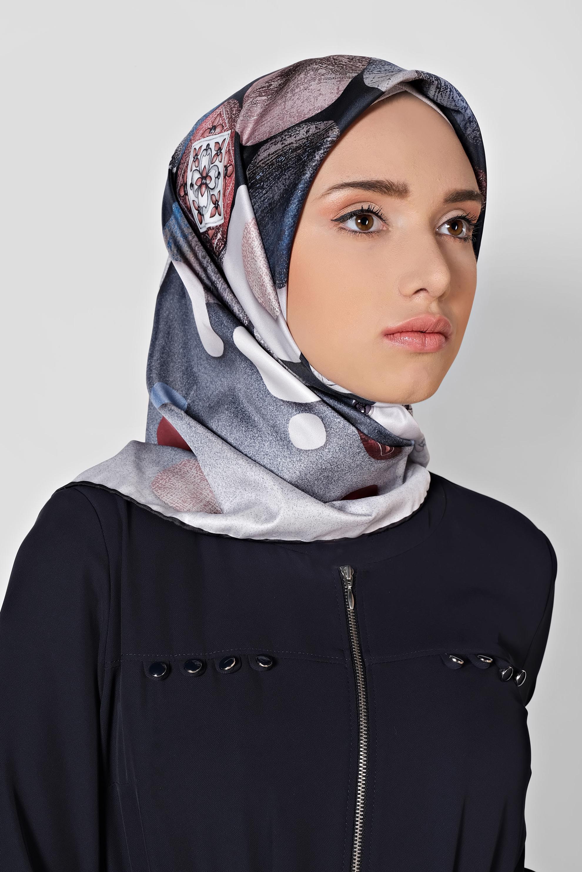 Tesettür giyim LACİVERT 9968-1 ALVİNA DİJİTAL EŞARP