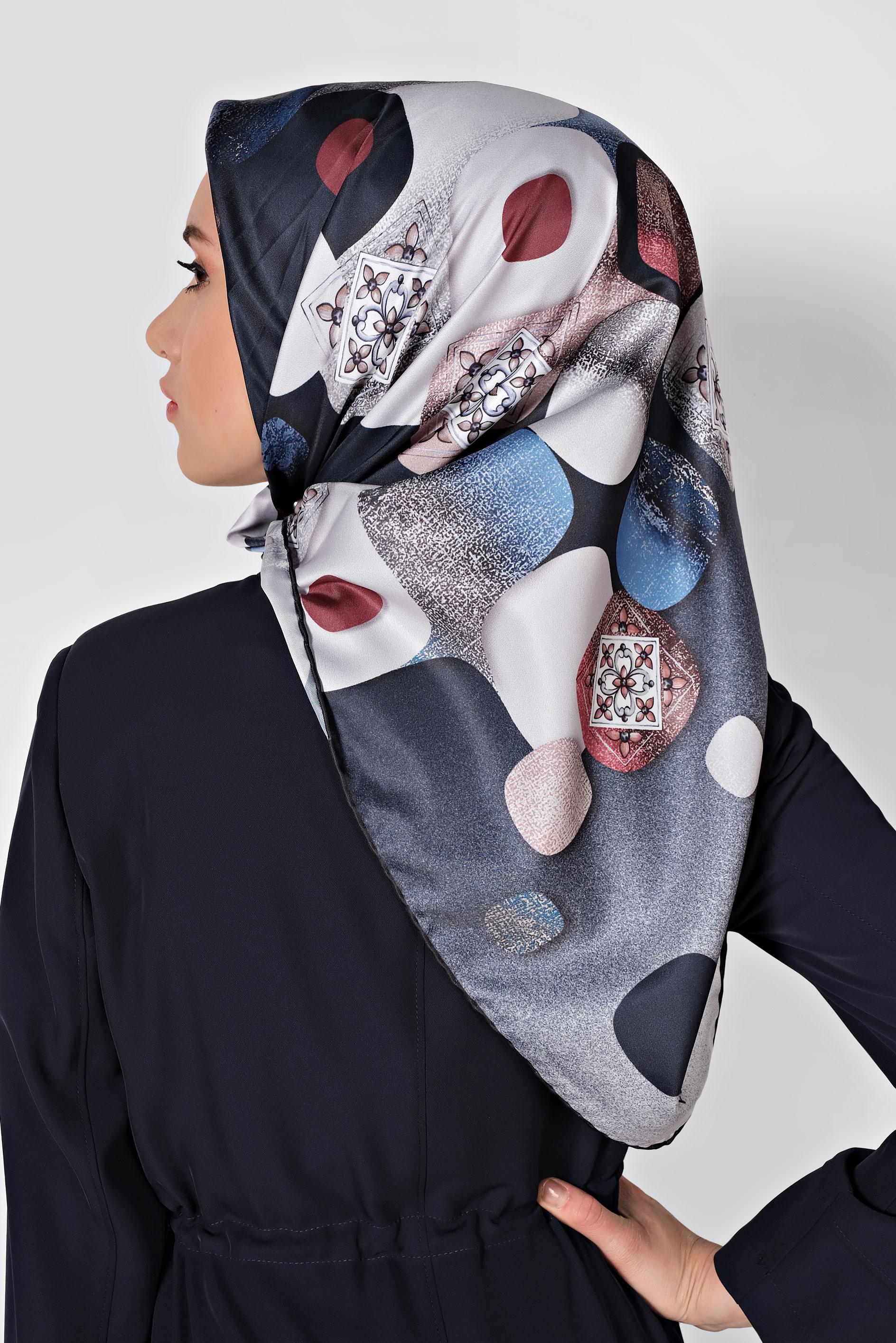 Tesettür giyim LACİVERT 9968-1 ALVİNA DİJİTAL EŞARP