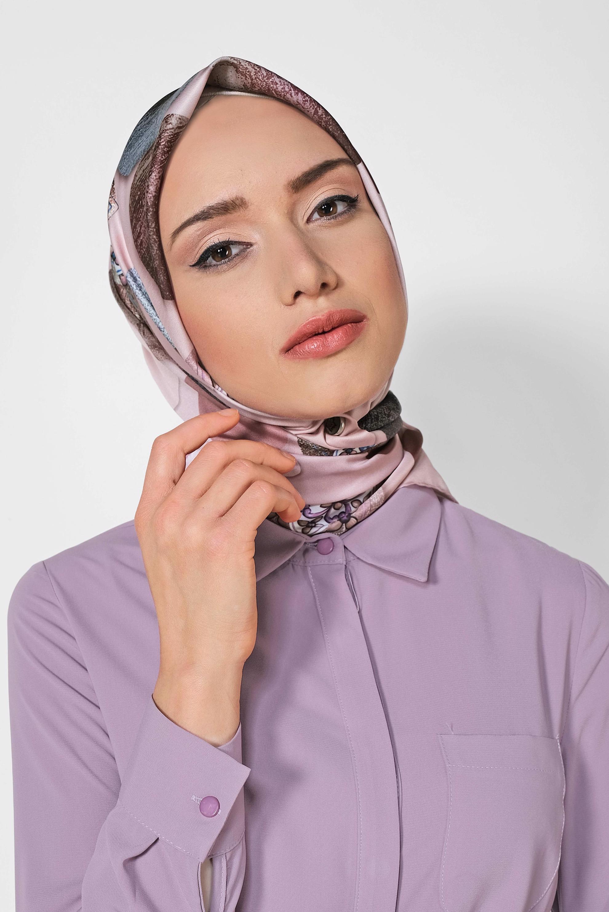 Tesettür giyim PUDRA 9968-1 ALVİNA DİJİTAL EŞARP