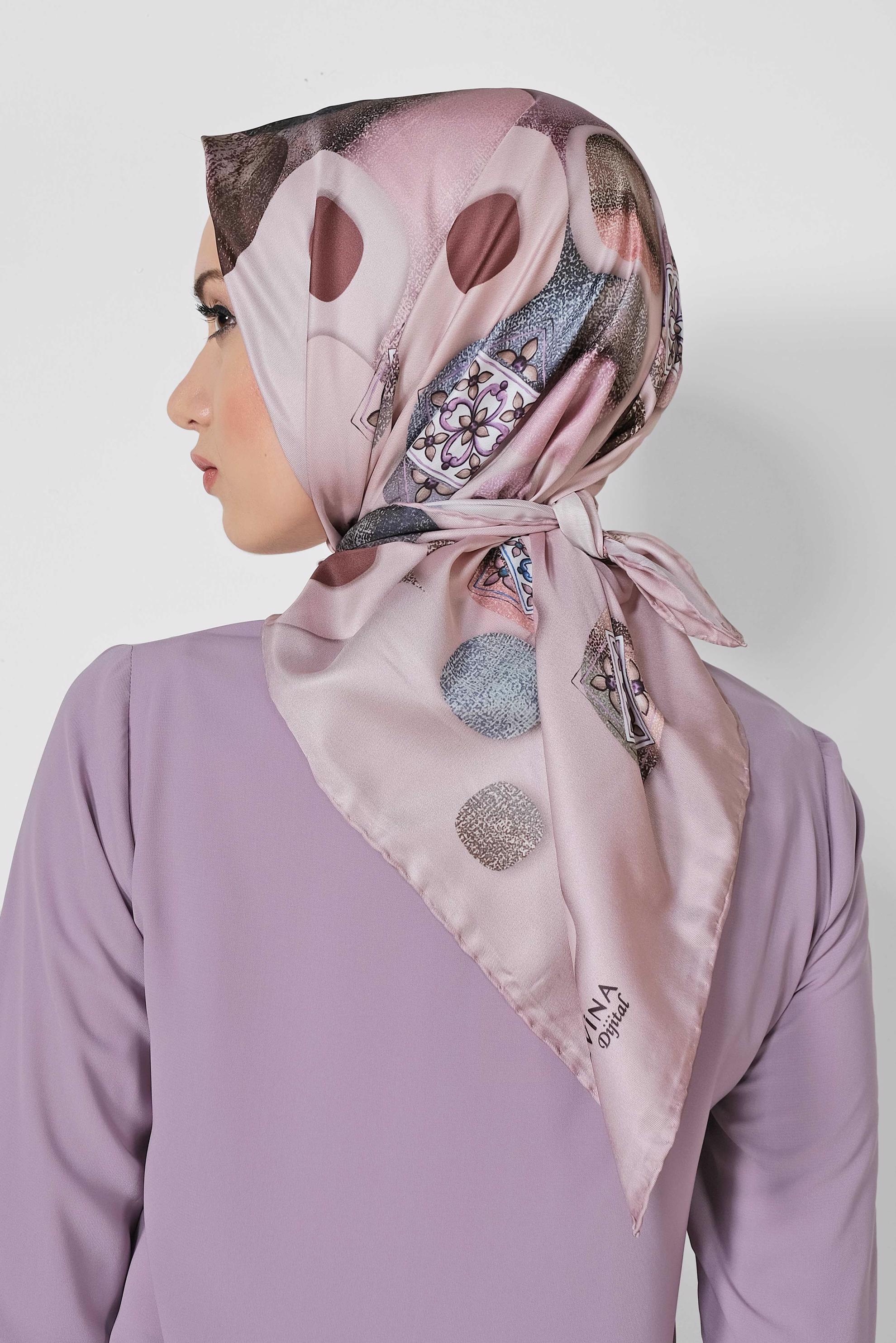 Tesettür giyim PUDRA 9968-1 ALVİNA DİJİTAL EŞARP