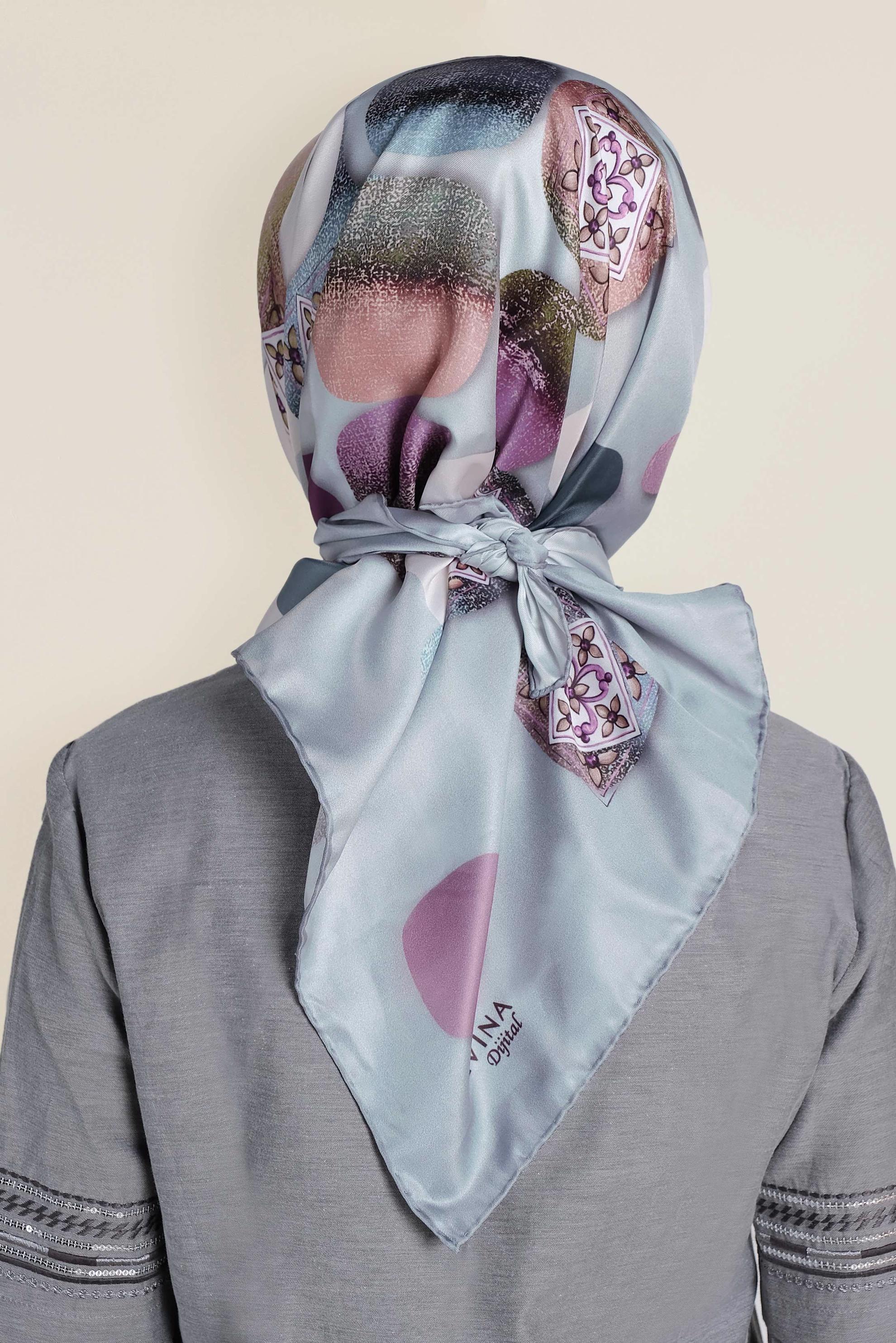 Tesettür giyim YEŞİL 9968-1 ALVİNA DİJİTAL EŞARP