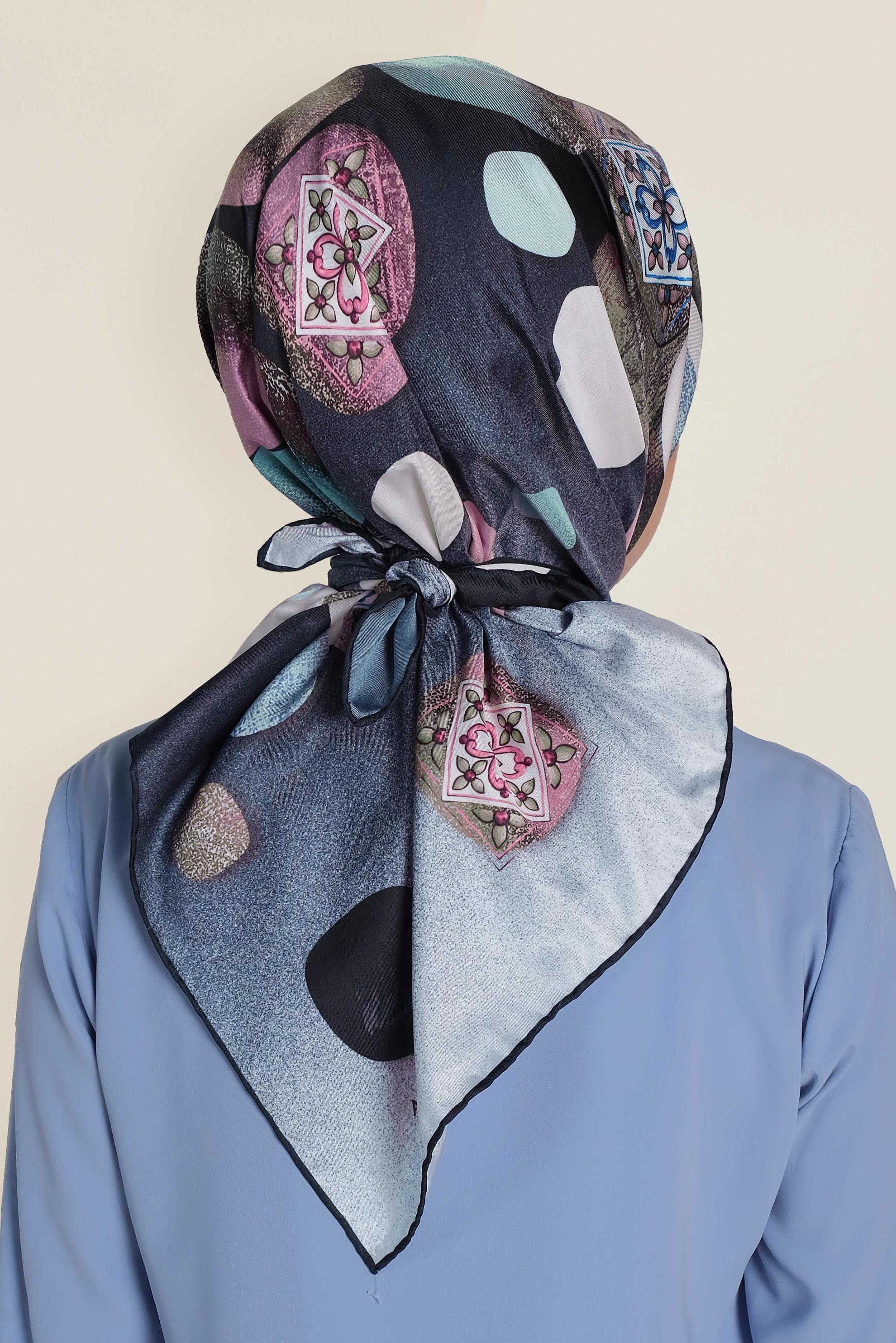 Tesettür giyim LACİVERT 9968-1 ALVİNA DİJİTAL EŞARP