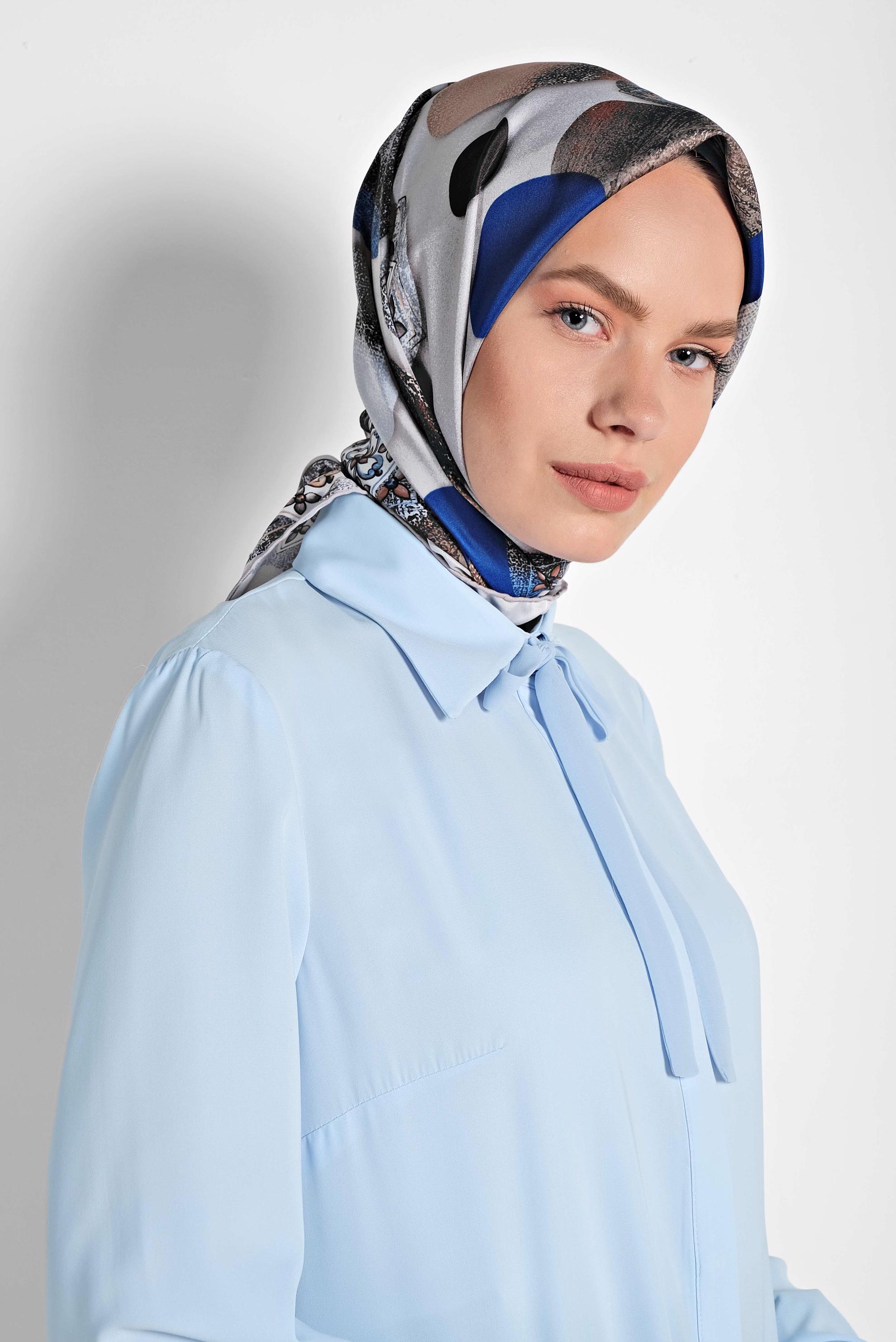 Tesettür giyim GRİ 9968-1 ALVİNA DİJİTAL EŞARP