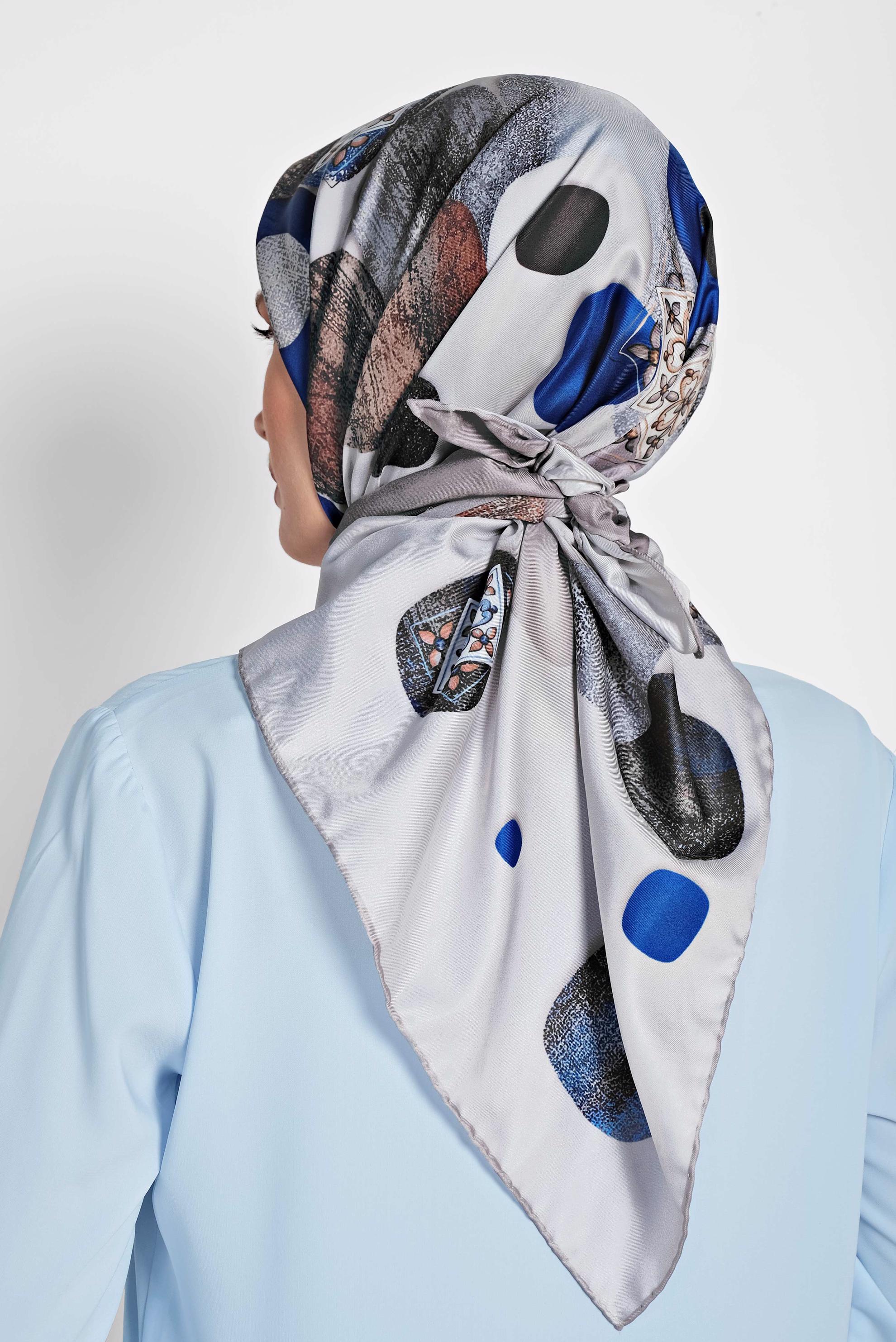 Tesettür giyim GRİ 9968-1 ALVİNA DİJİTAL EŞARP