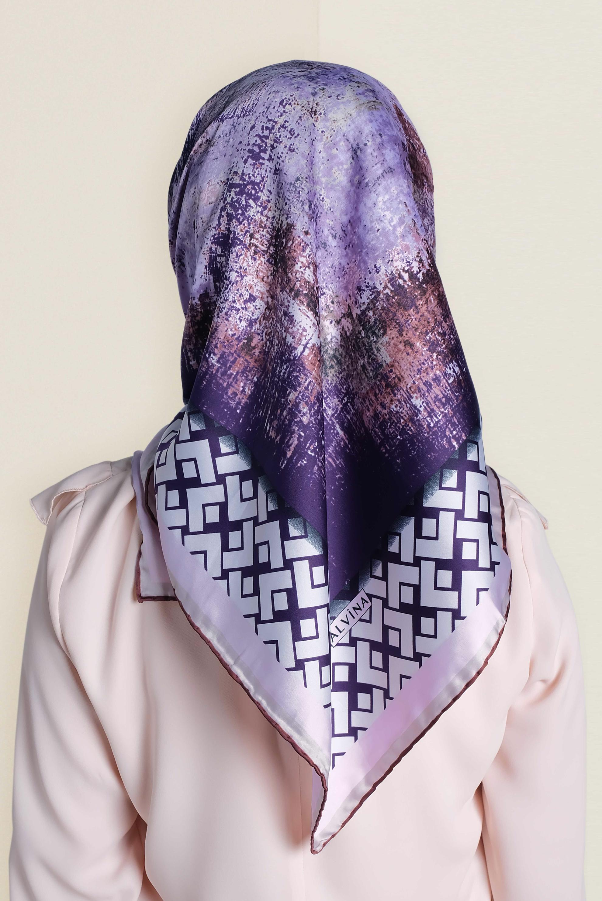 Tesettür giyim MOR 11435-1  ALVİNA DESENLİ EŞARP